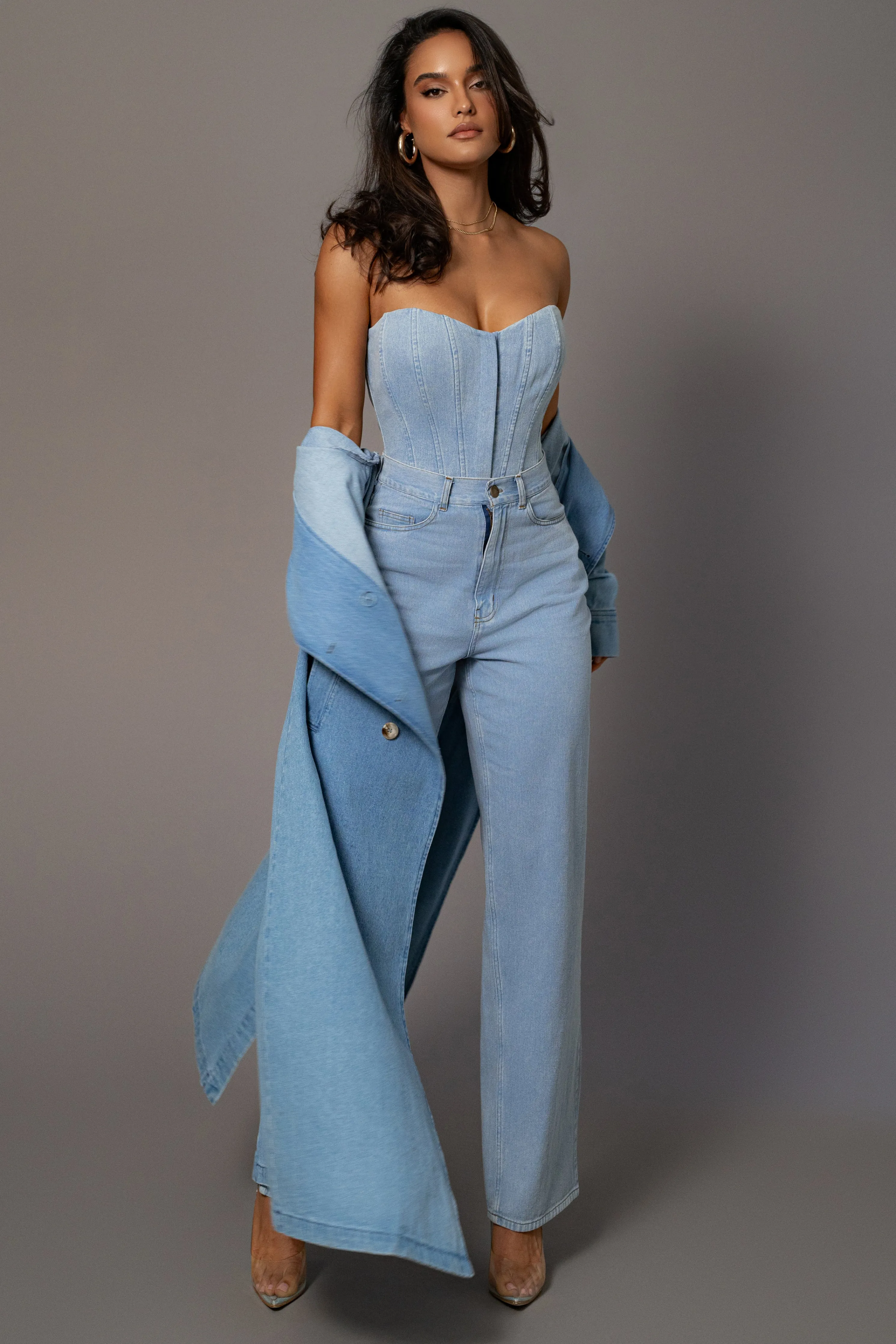 Medium Wash Denim Britney Corset