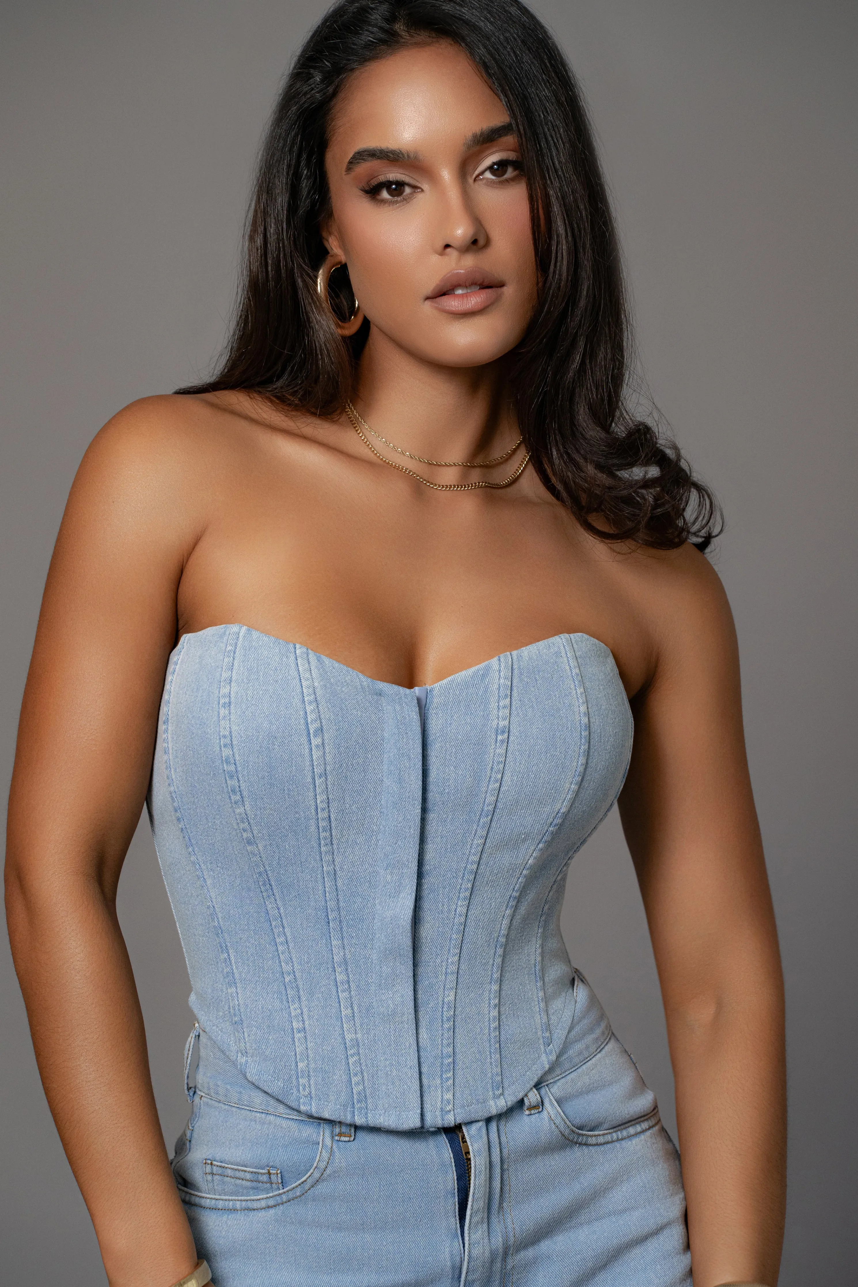 Medium Wash Denim Britney Corset
