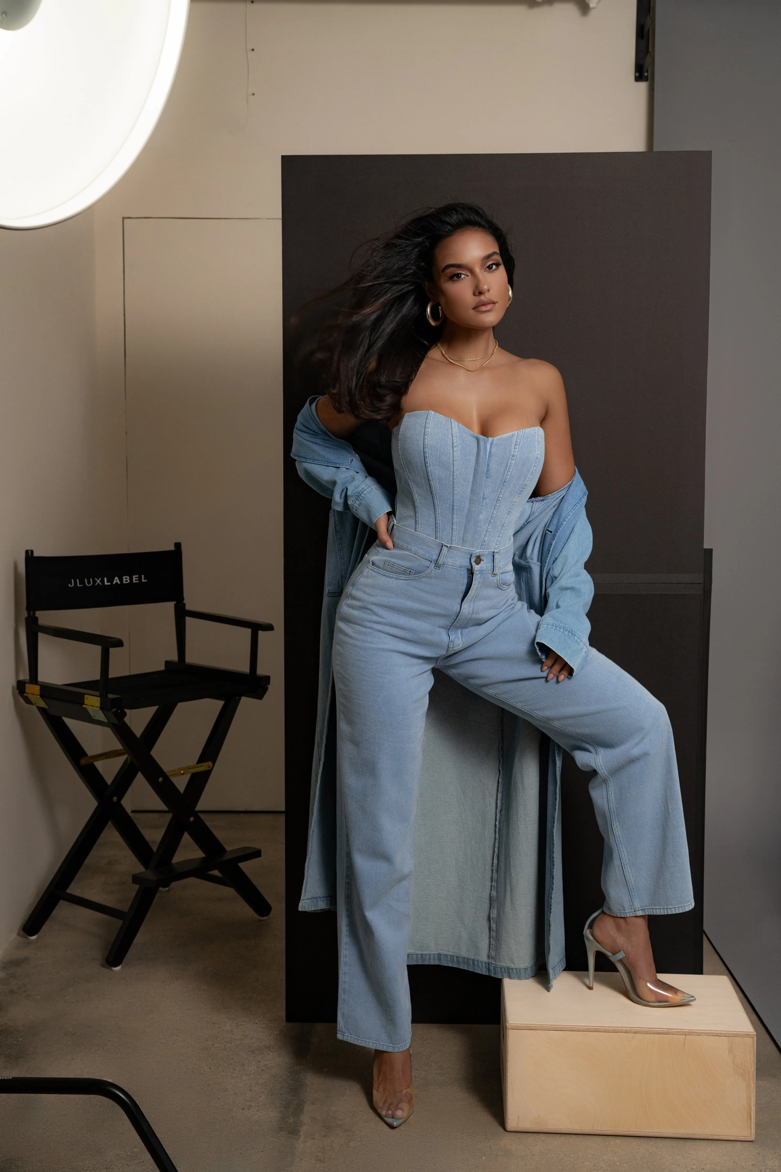 Medium Wash Denim Britney Corset