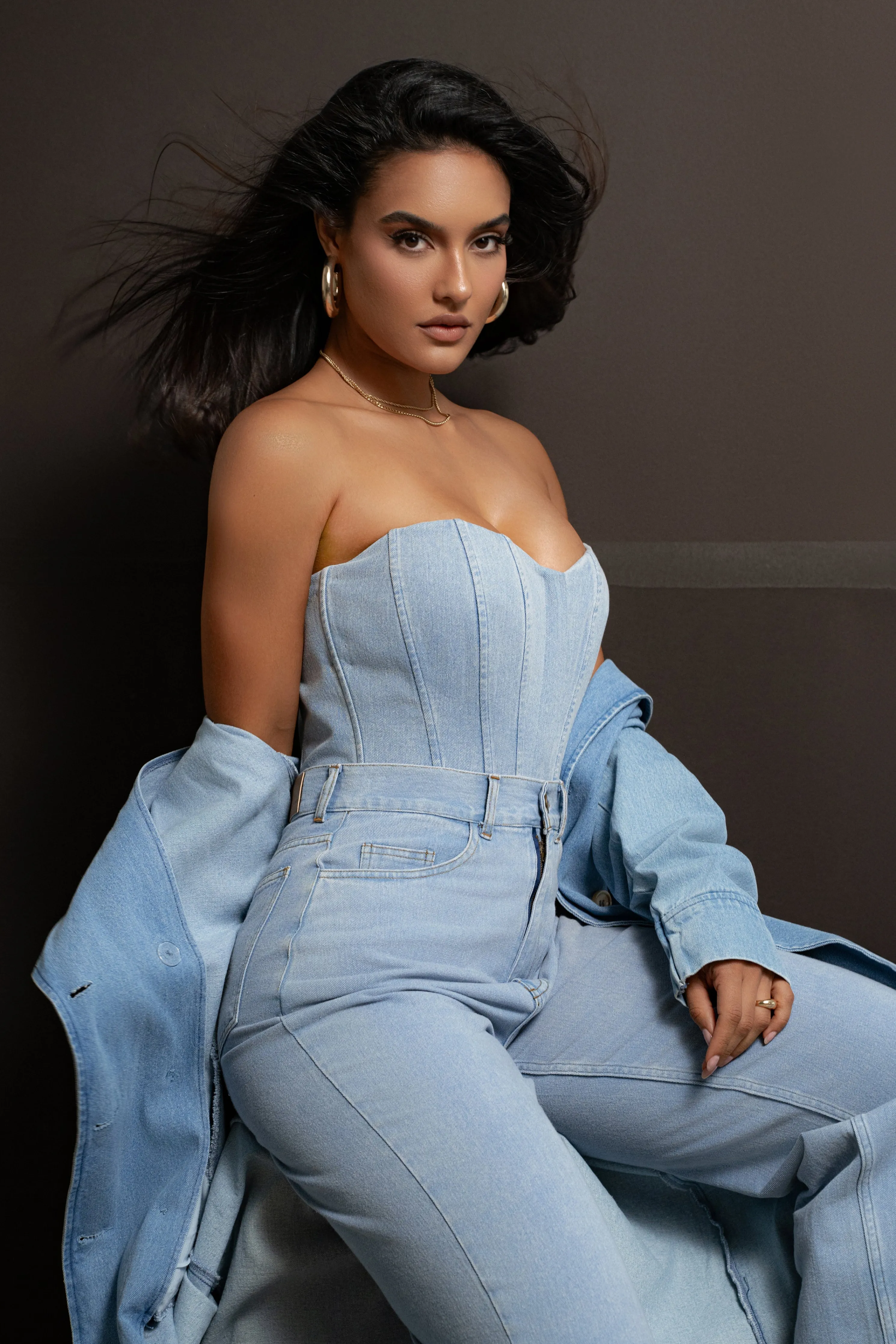 Medium Wash Denim Britney Corset