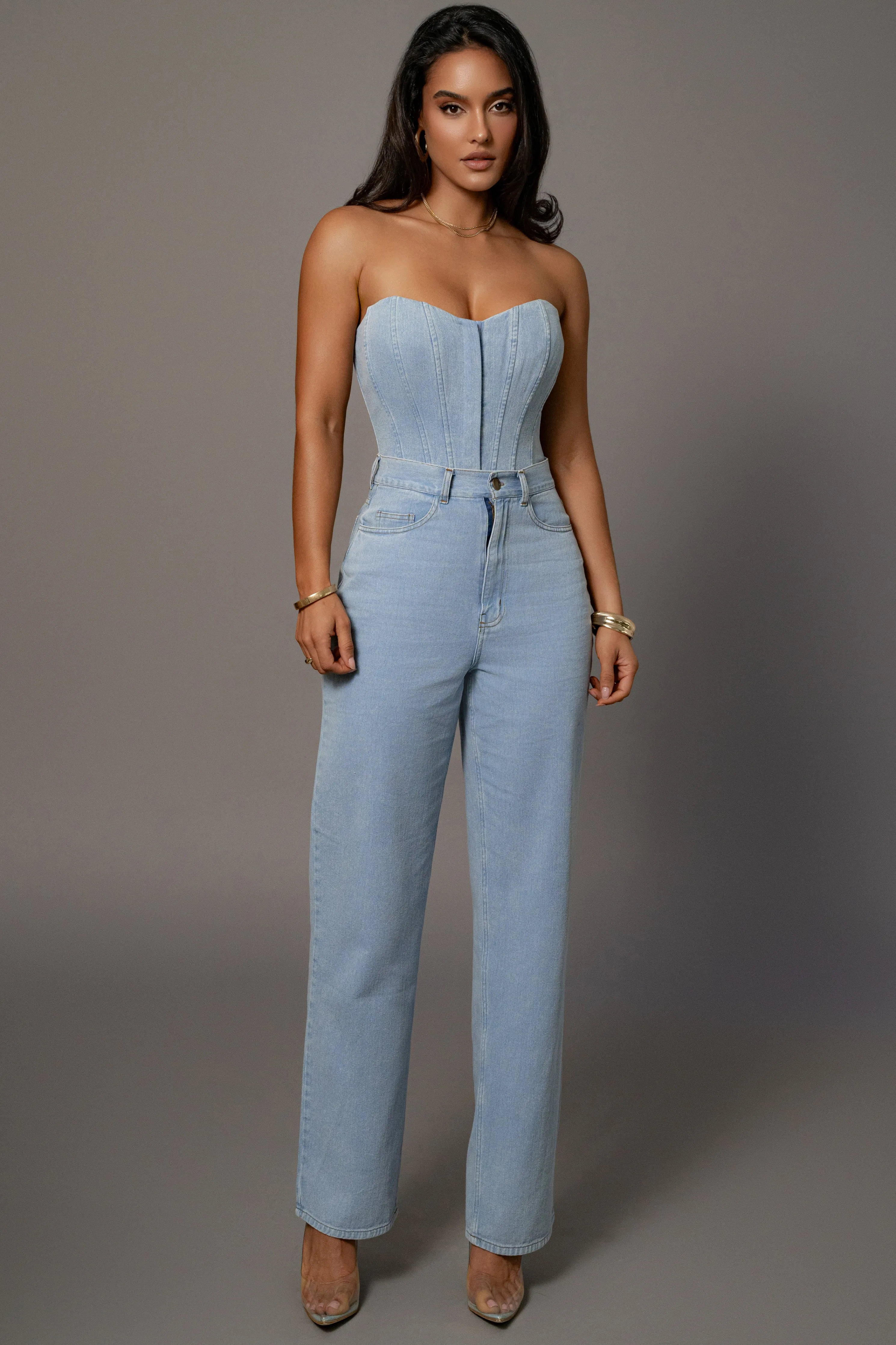 Medium Wash Denim Britney Corset