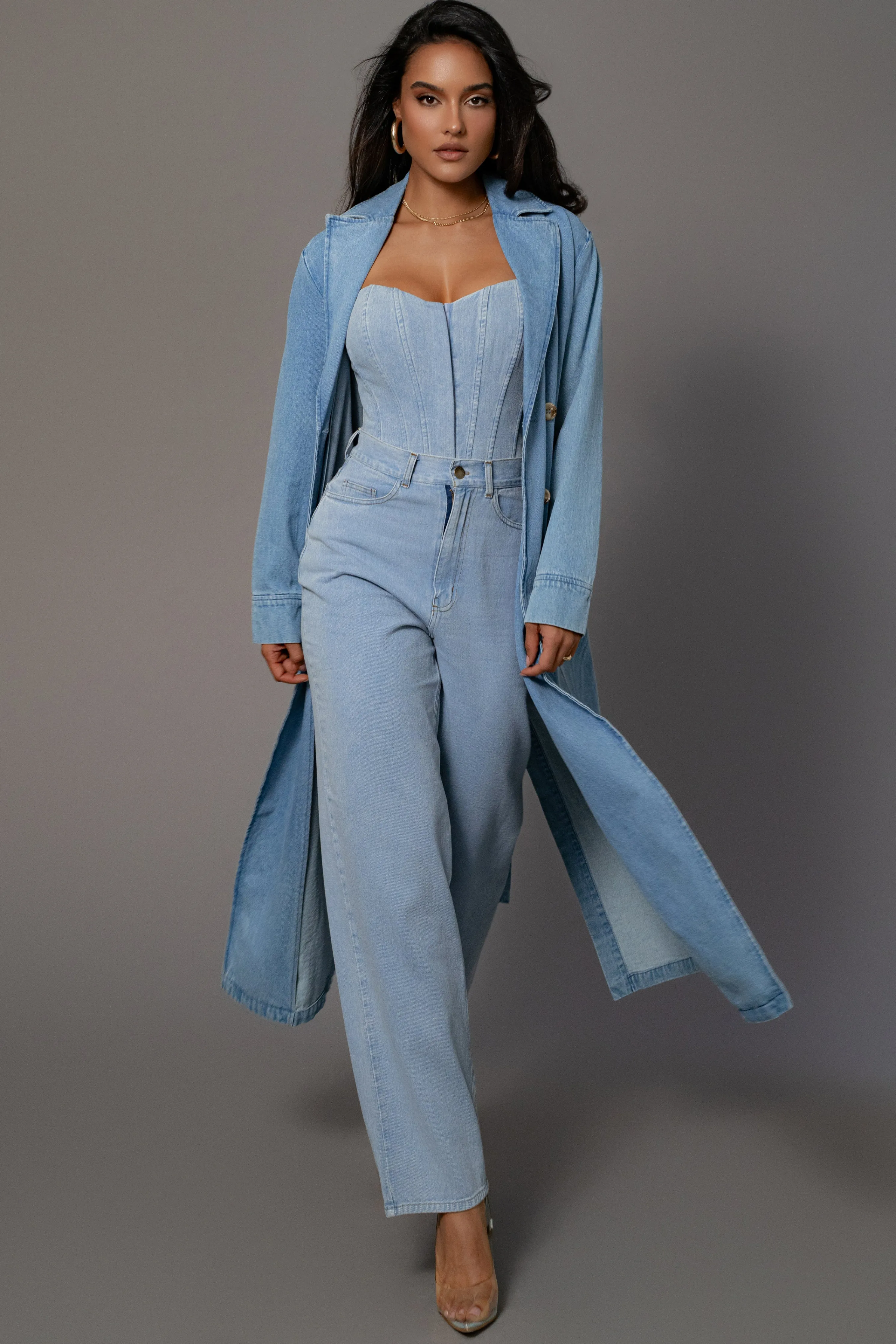 Medium Wash Denim Britney Corset