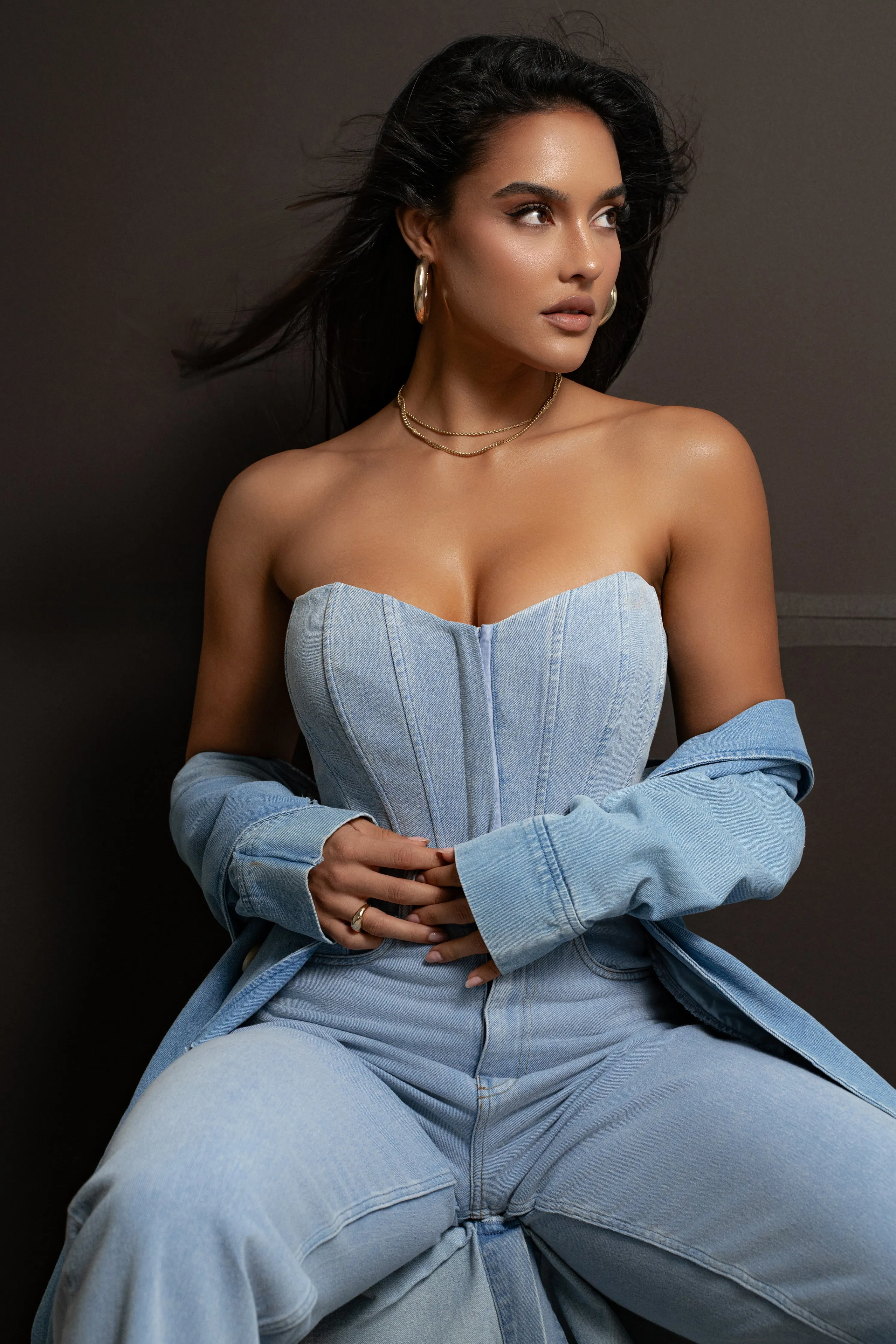 Medium Wash Denim Britney Corset