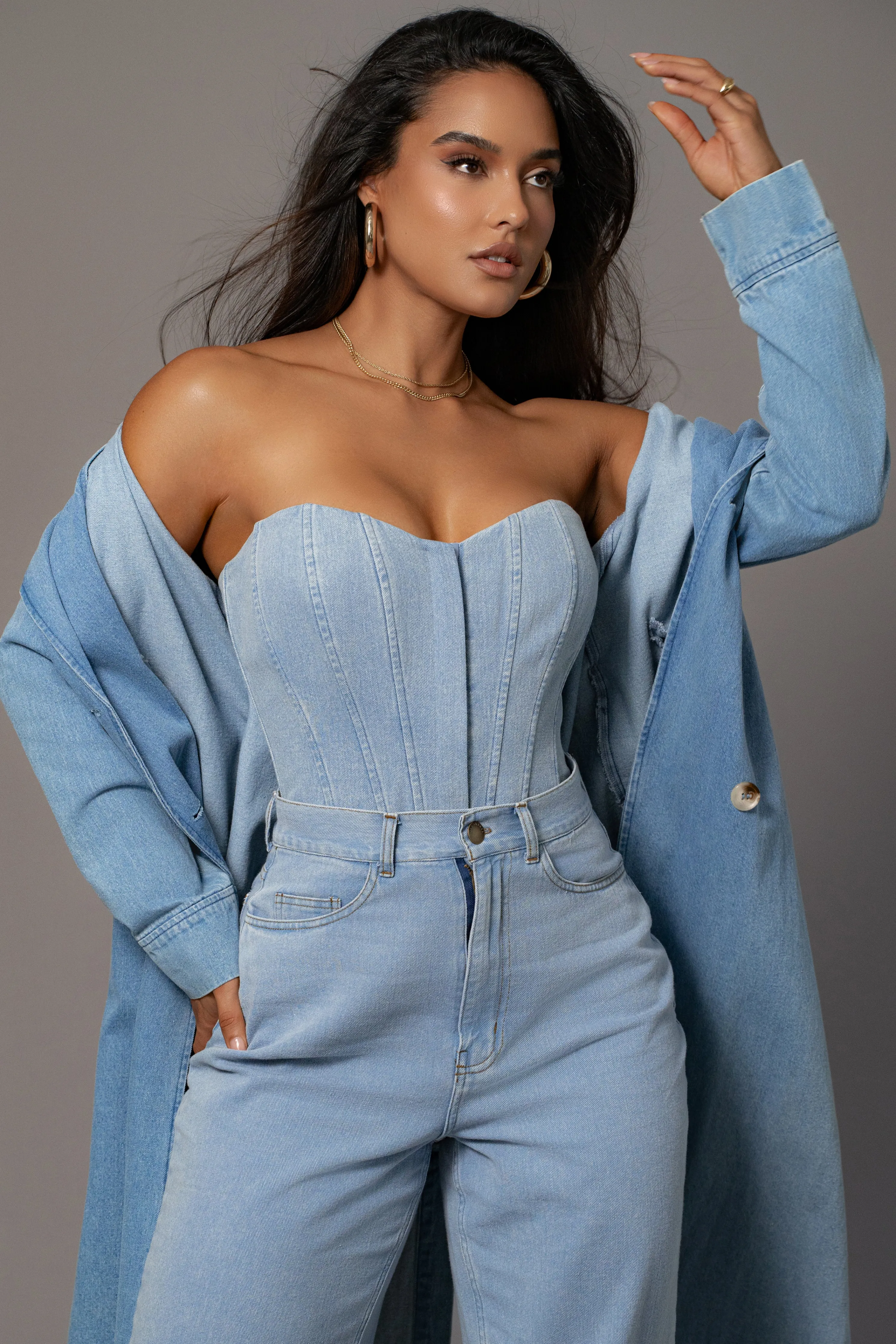 Medium Wash Denim Britney Corset