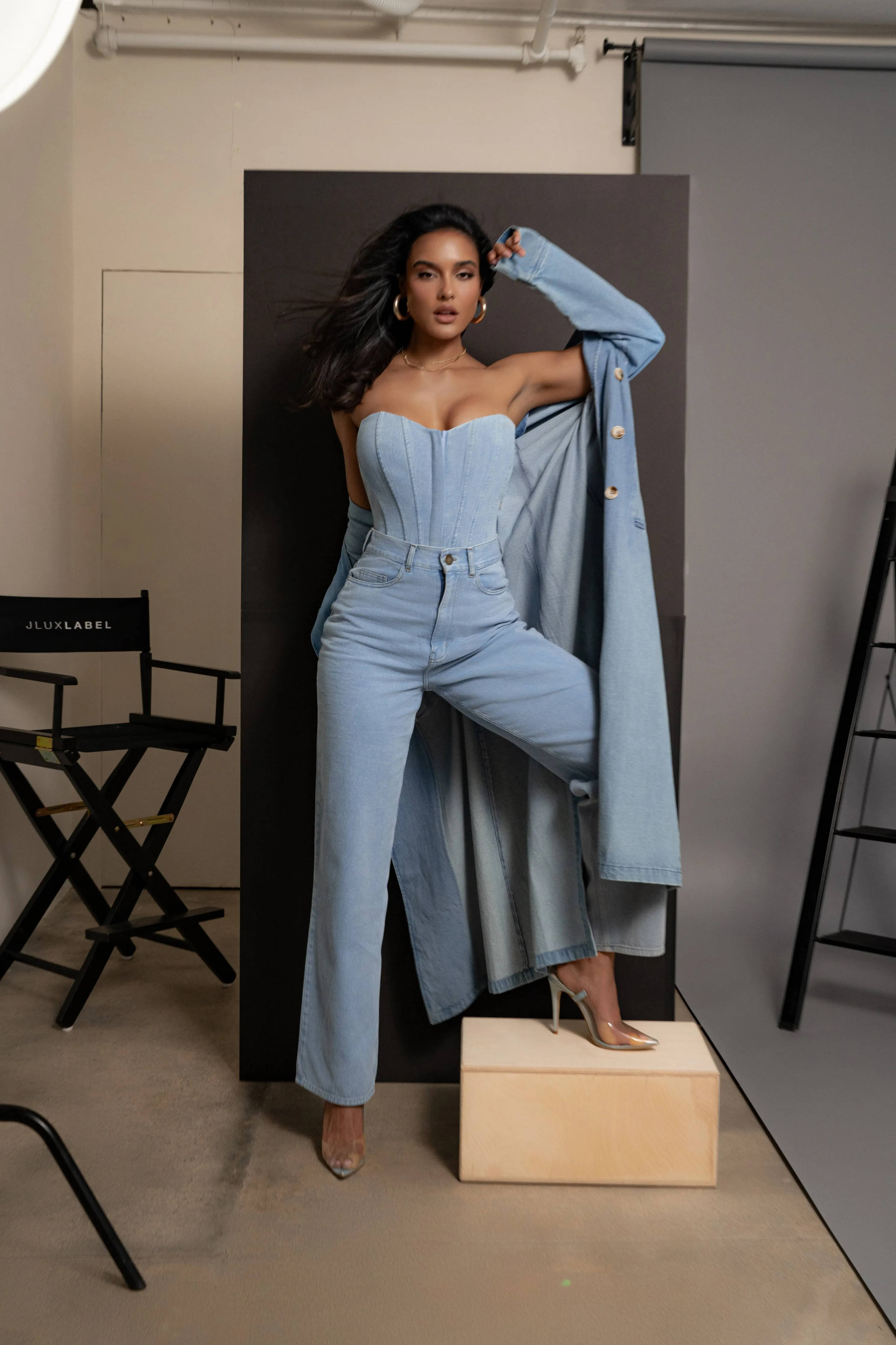 Medium Wash Denim Britney Corset