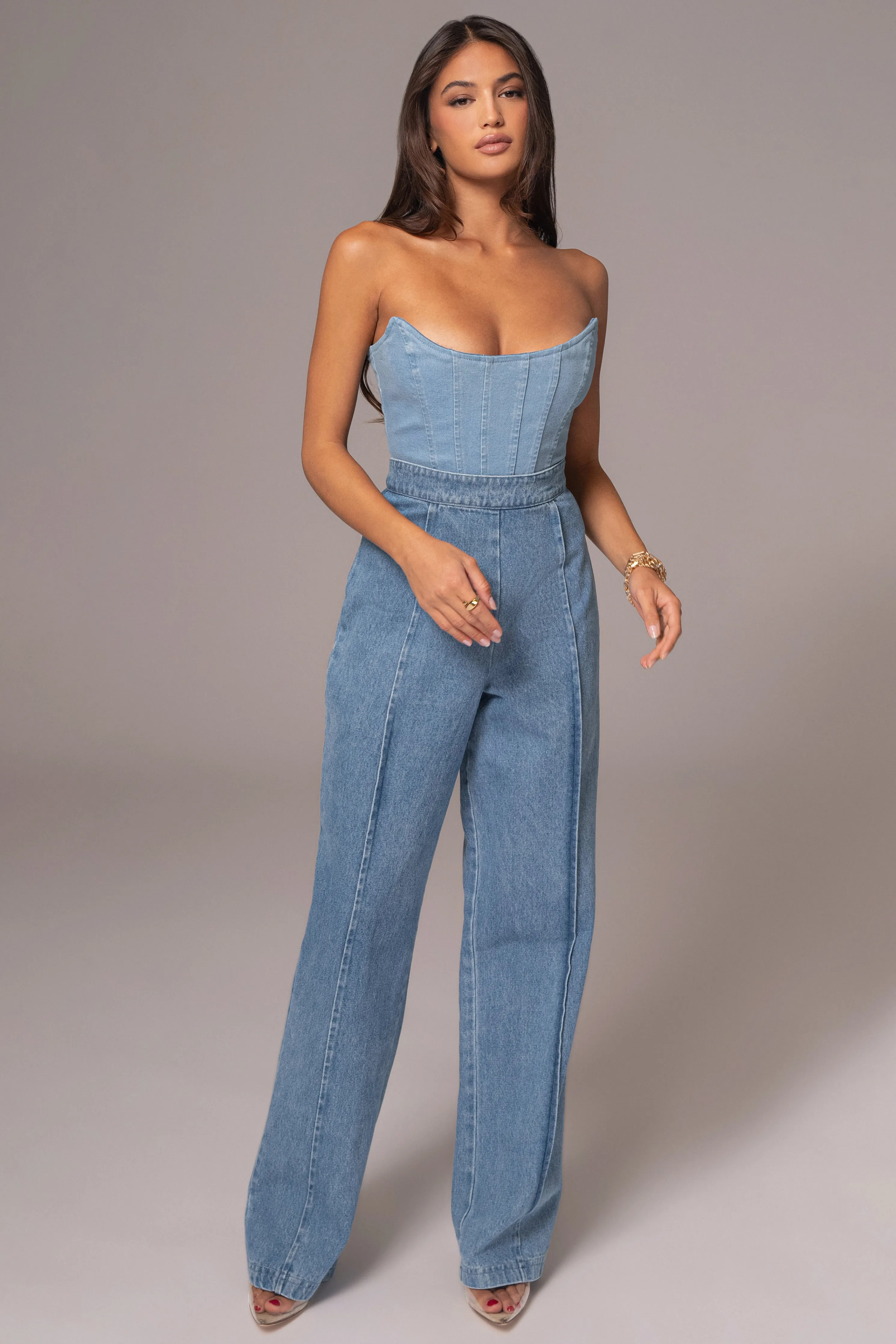 Medium Wash Fenix Reversible Denim Corset