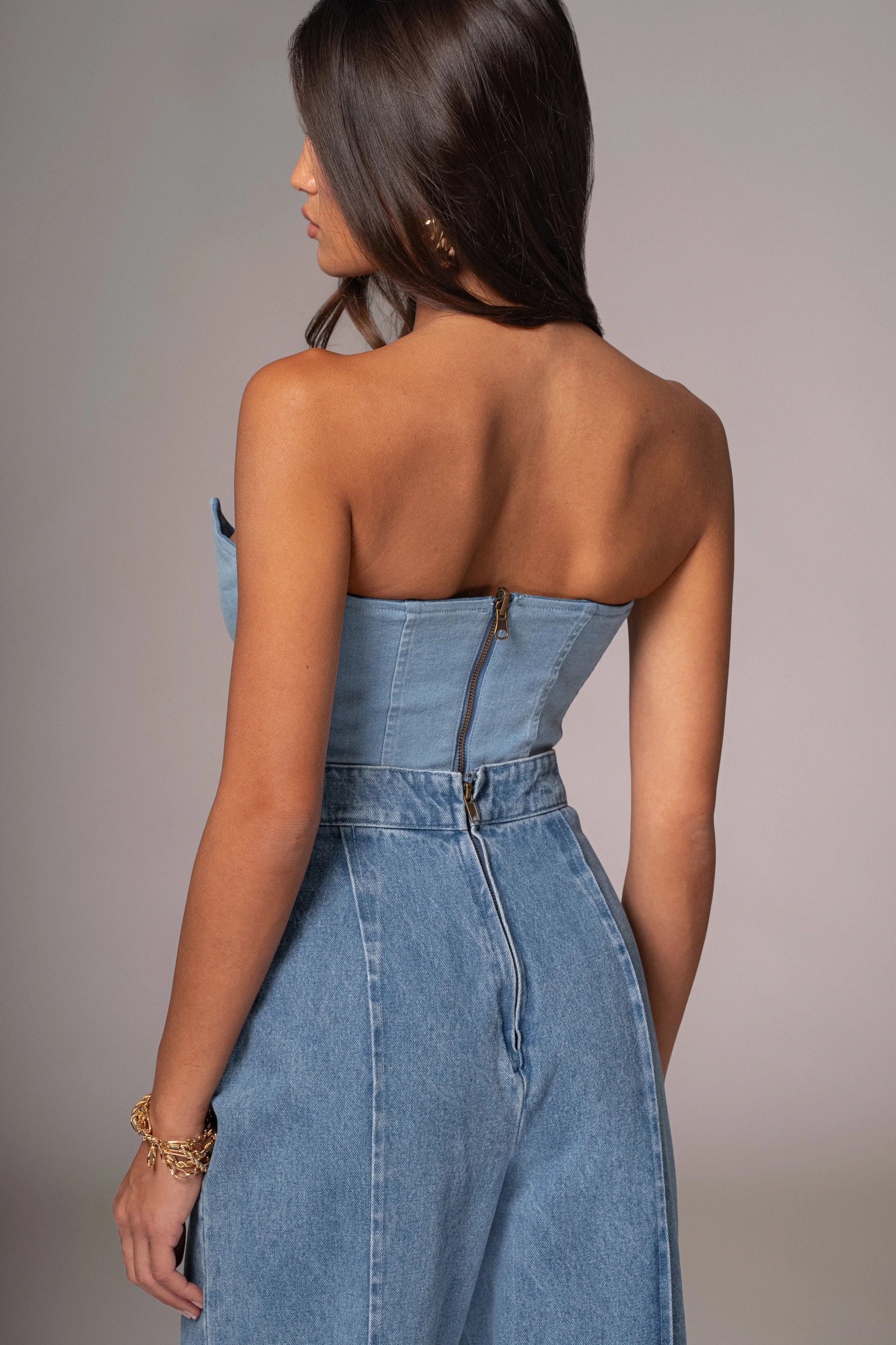 Medium Wash Fenix Reversible Denim Corset