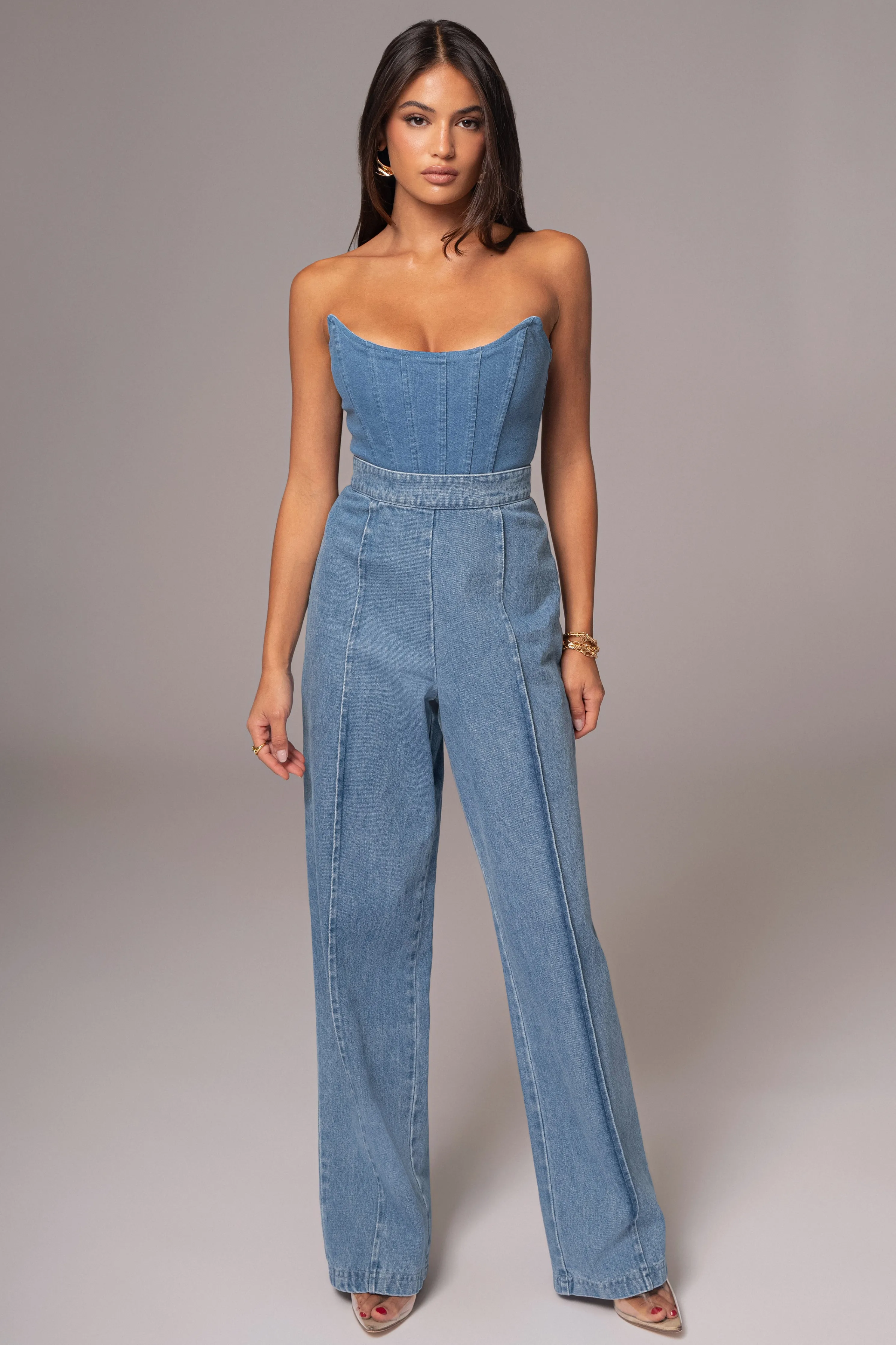 Medium Wash Fenix Reversible Denim Corset