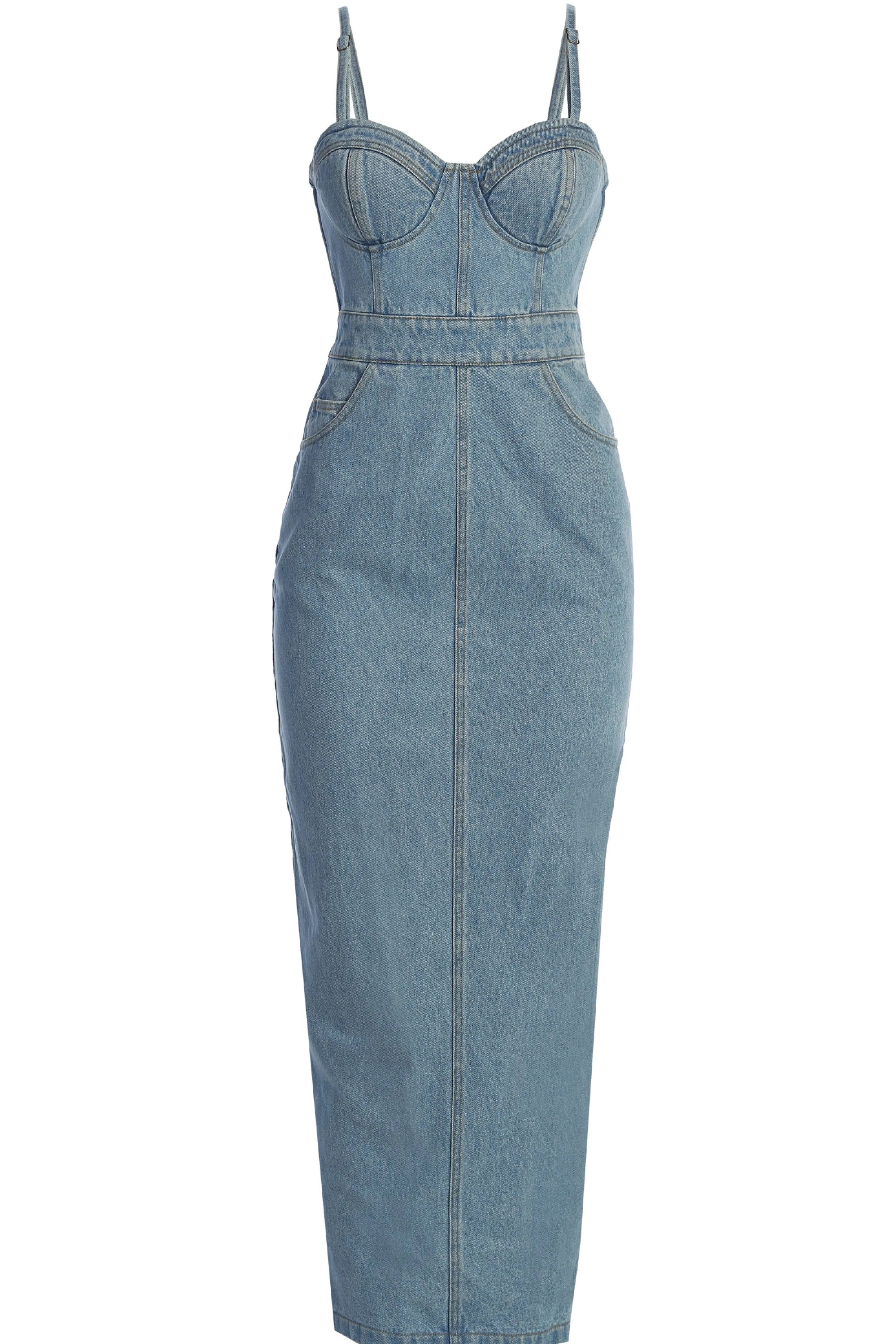 Medium Wash Mara Denim Bustier Dress