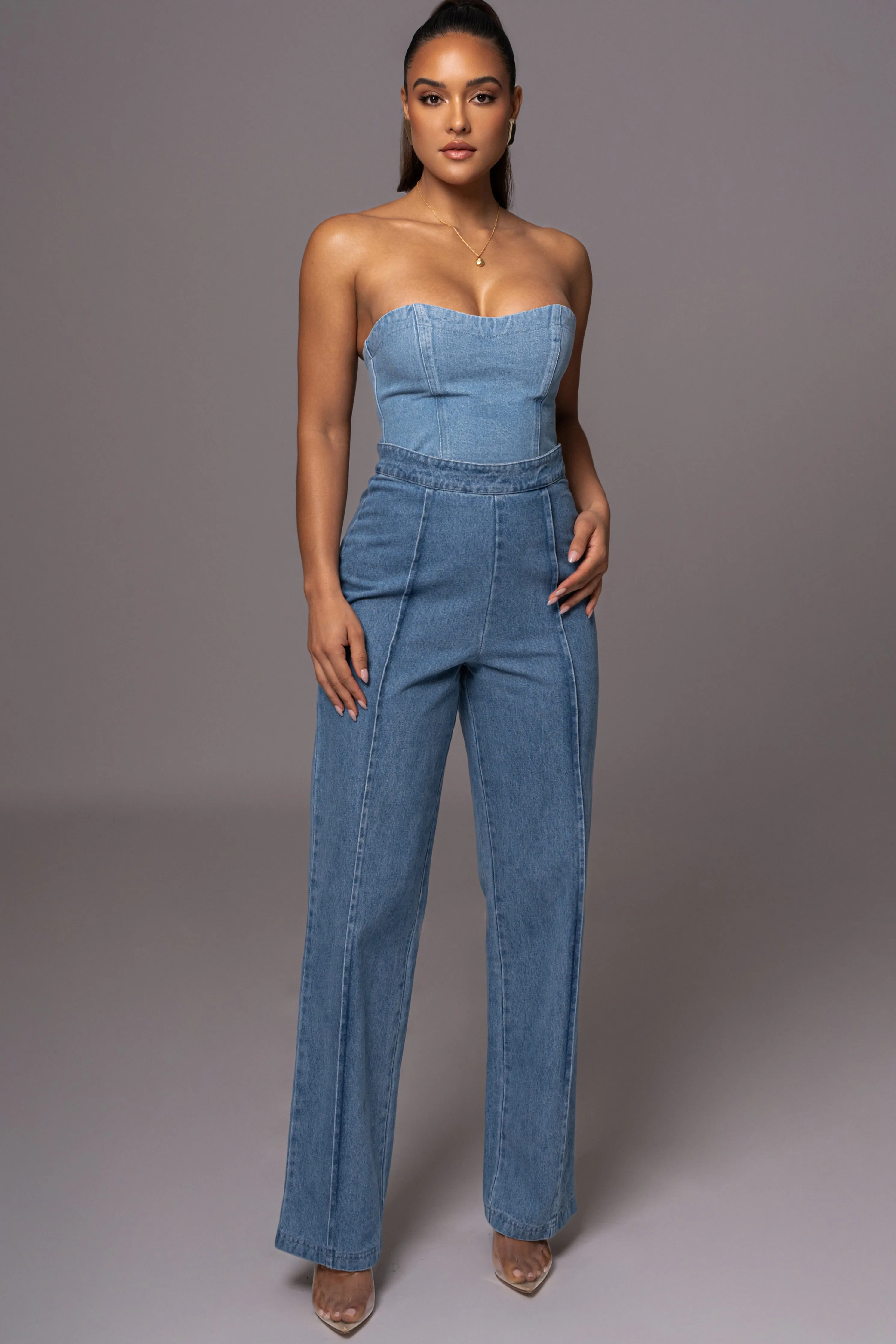 Medium Wash Stay Sharp Denim Trouser