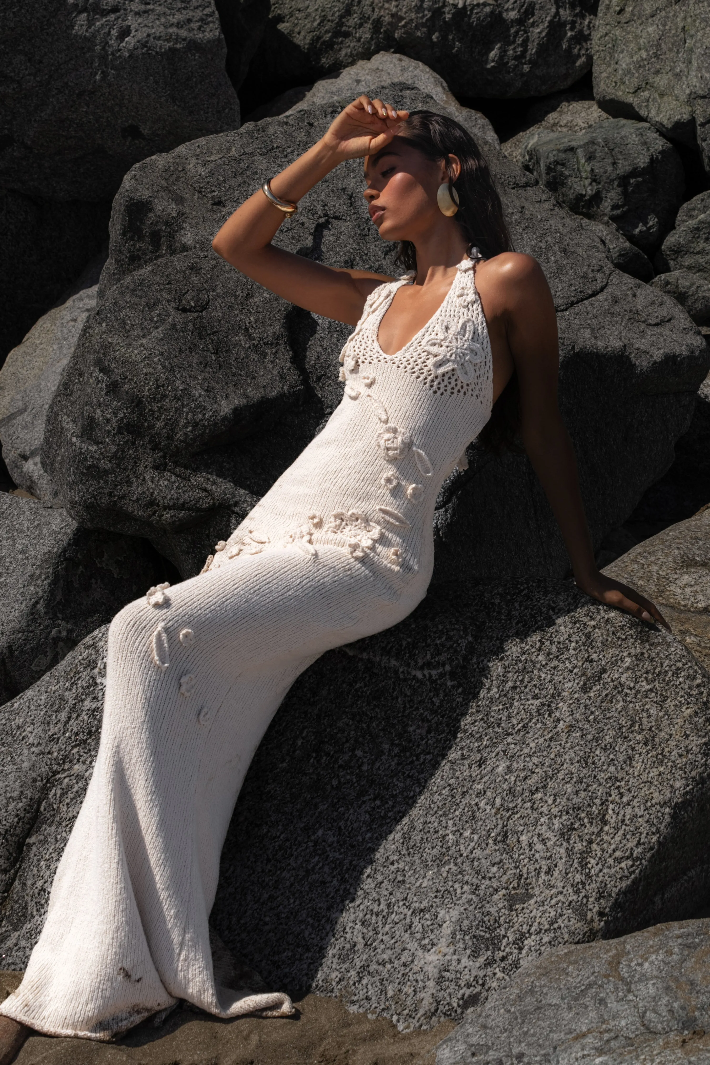 Milk Seaside Halter Maxi Dress