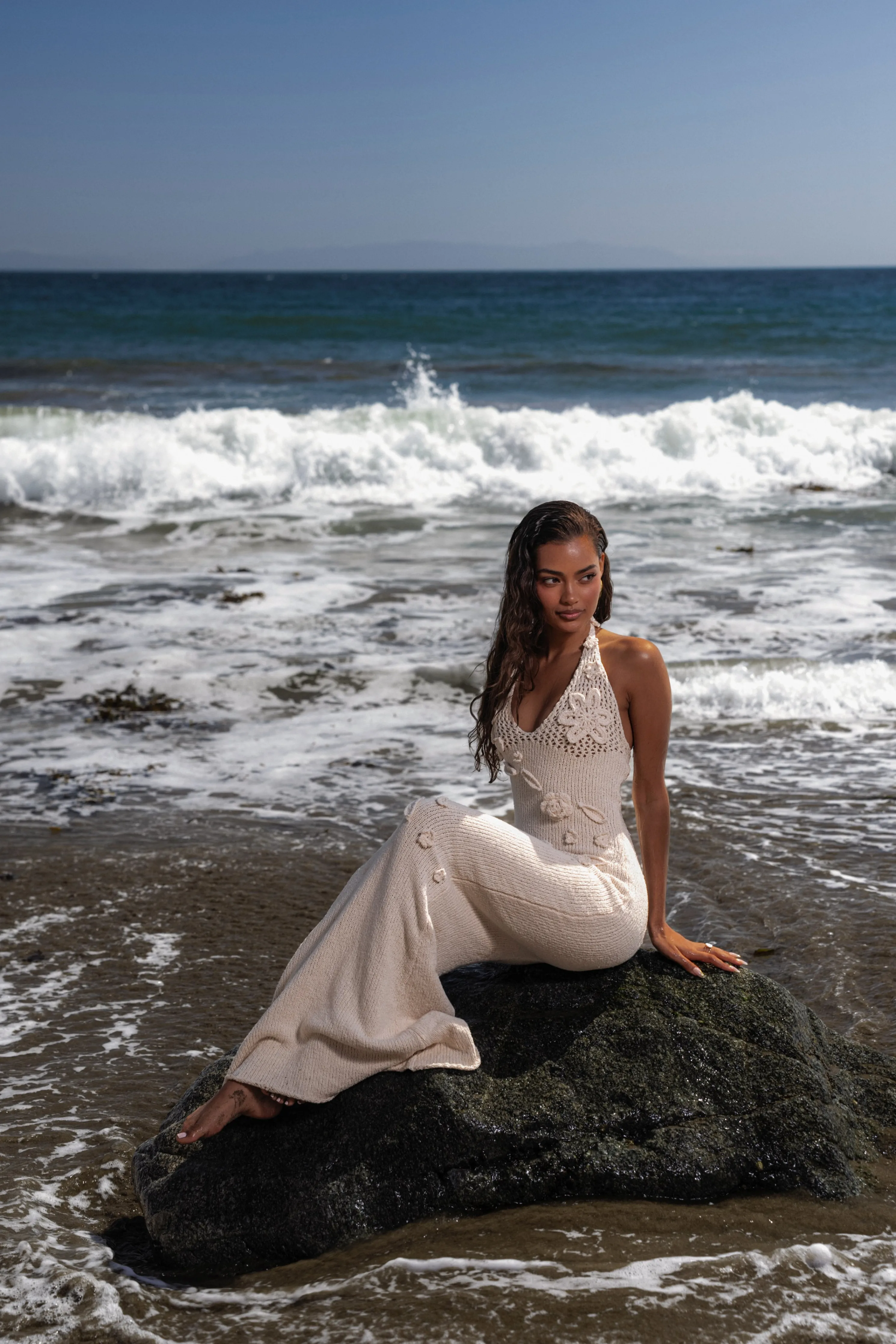 Milk Seaside Halter Maxi Dress