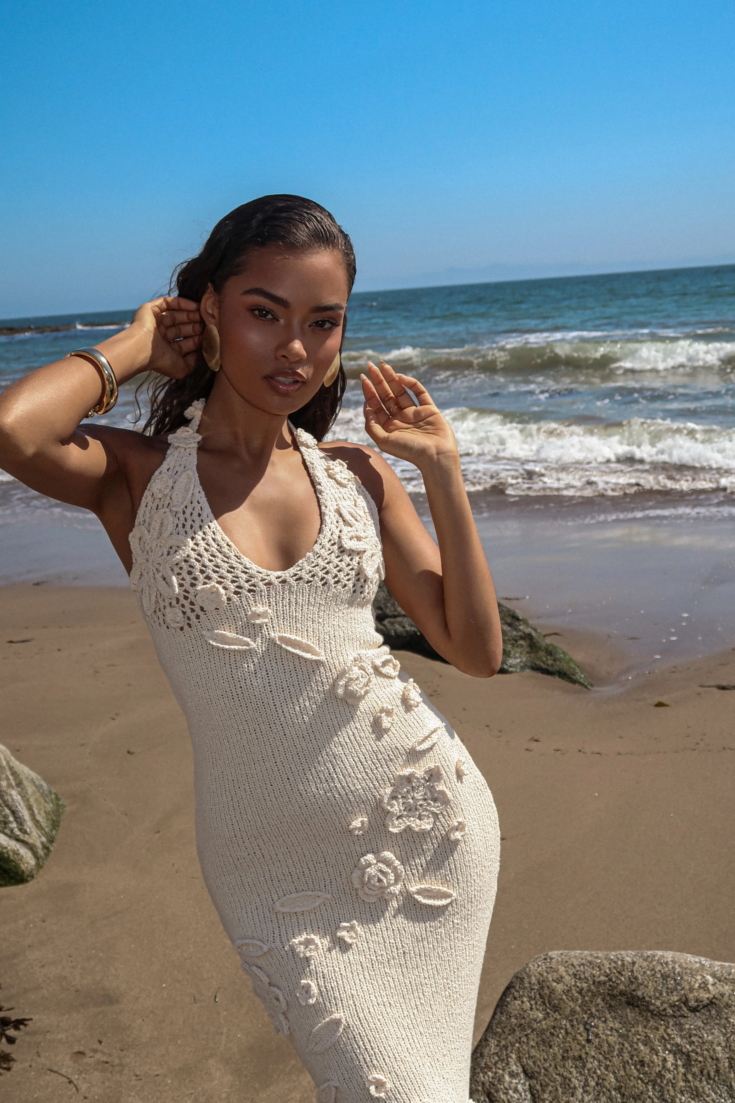 Milk Seaside Halter Maxi Dress