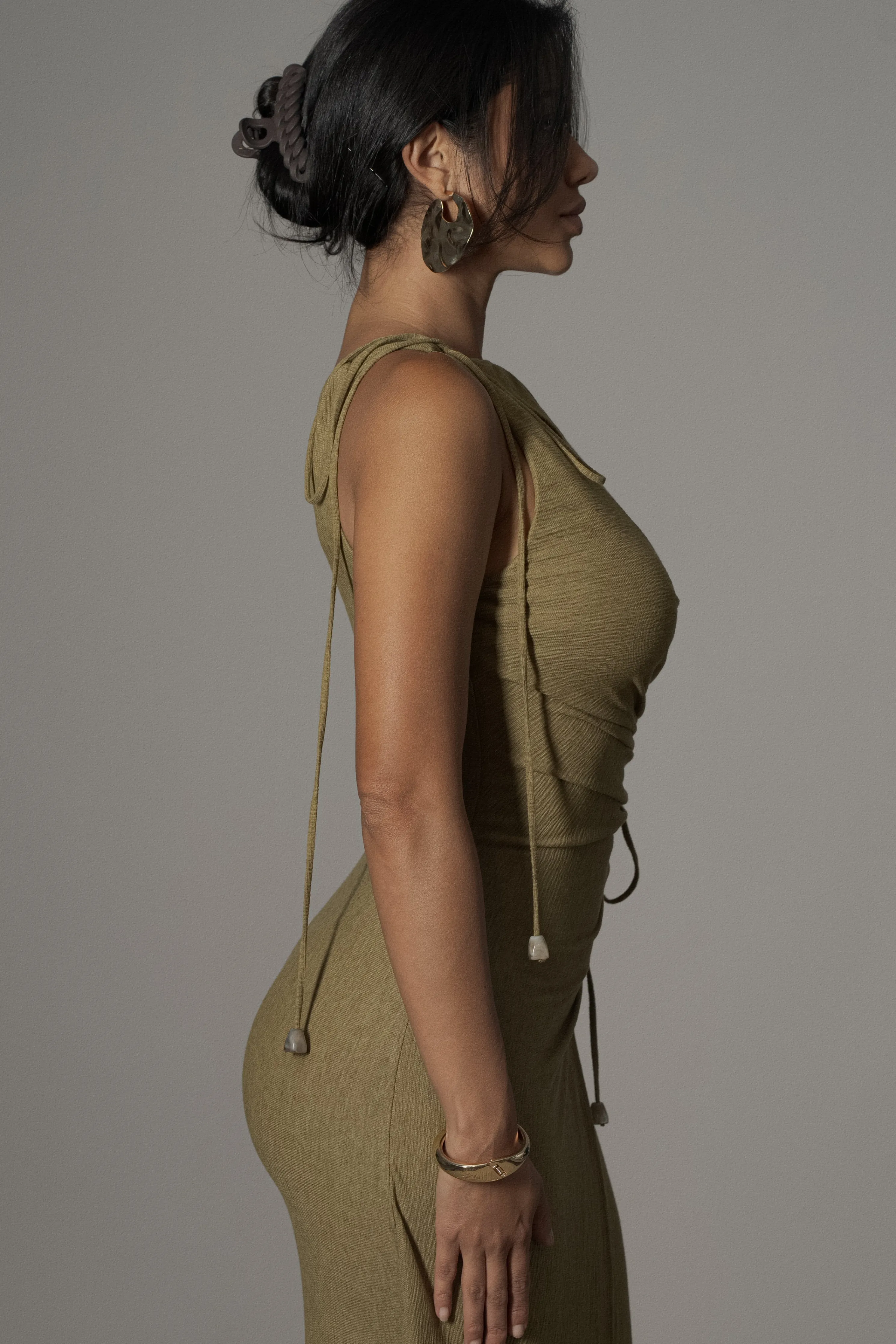 Moss Odelia Crinkled Maxi Dress