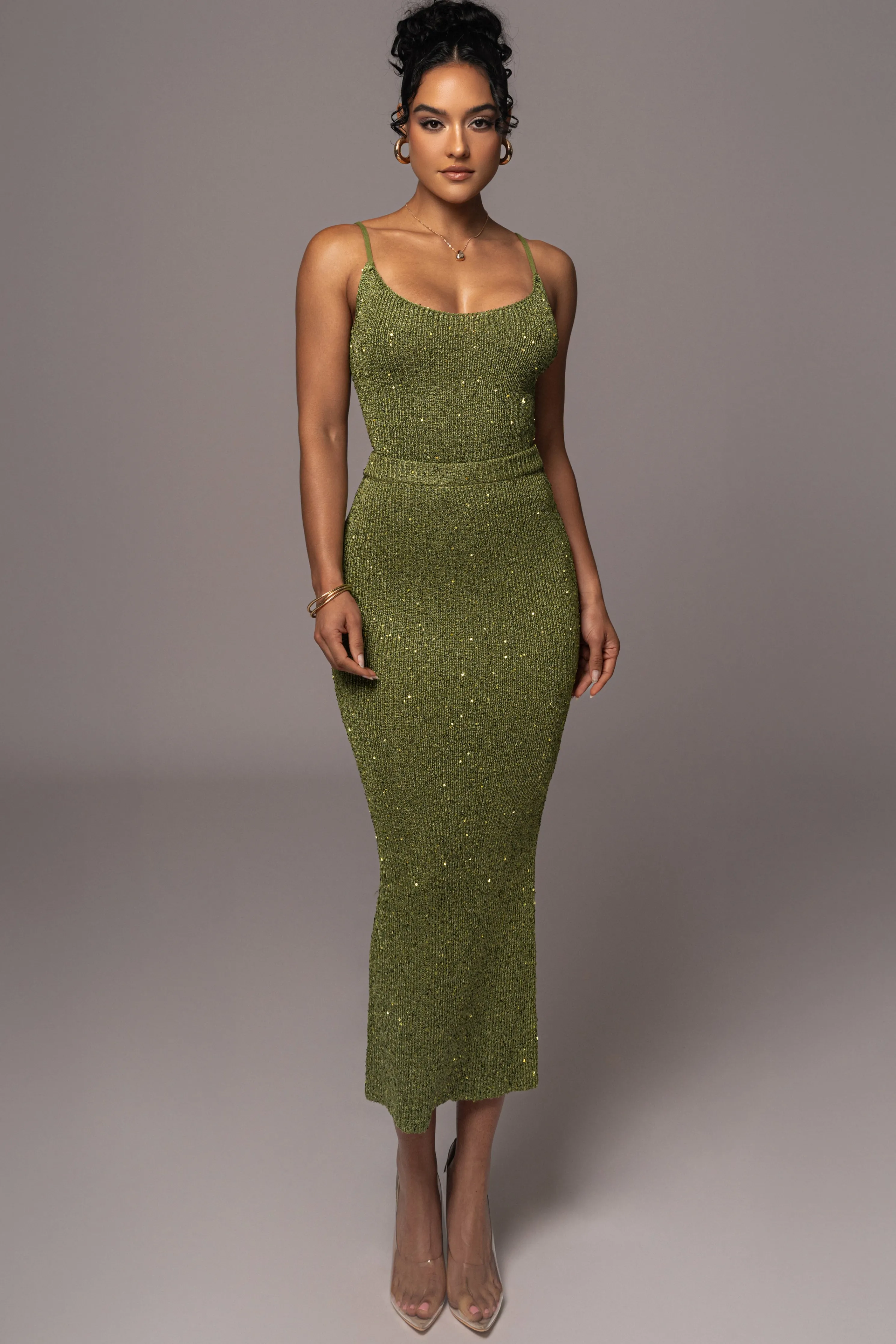 Moss Palace Sequin Skirt Set