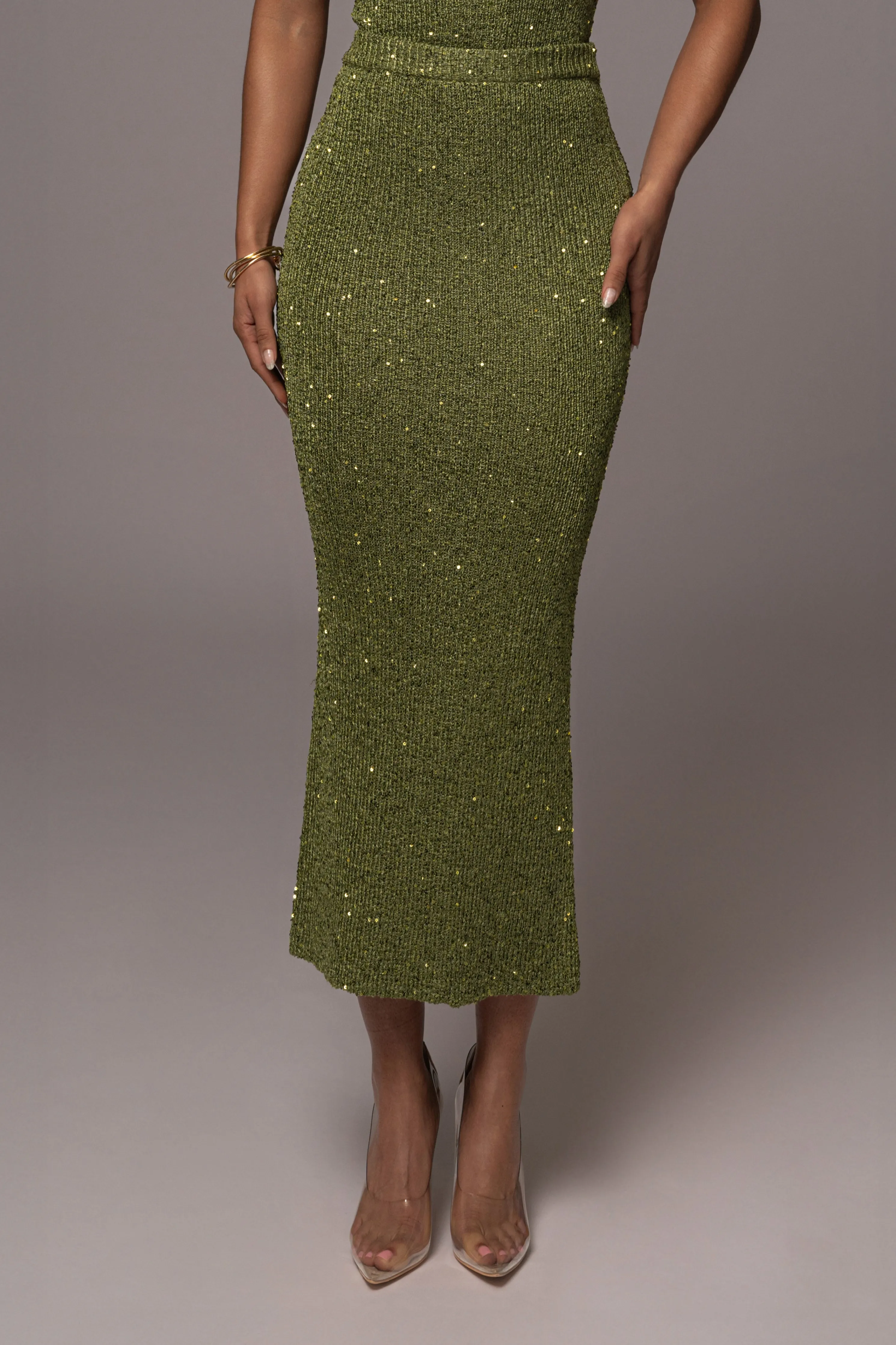 Moss Palace Sequin Skirt Set