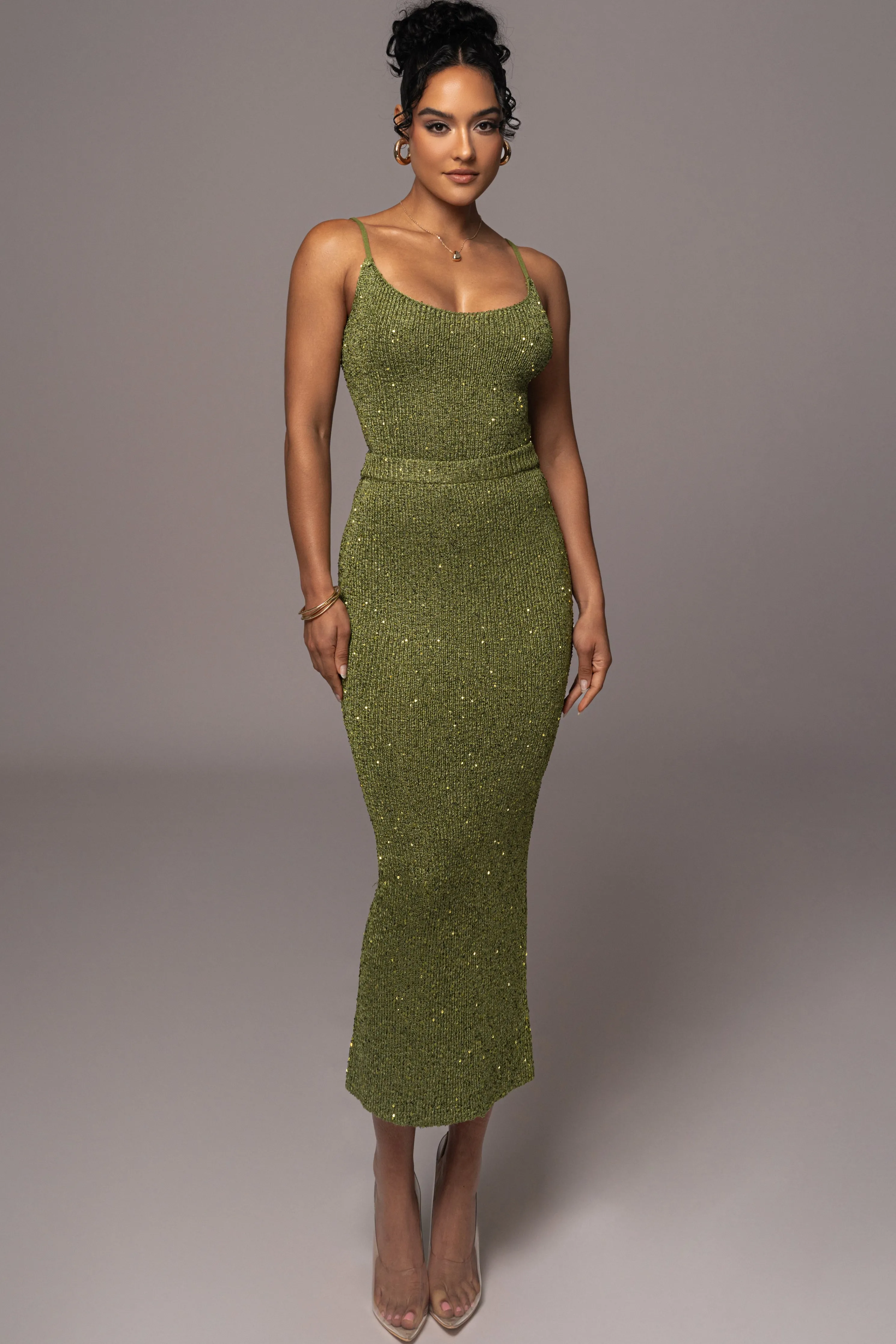 Moss Palace Sequin Skirt Set