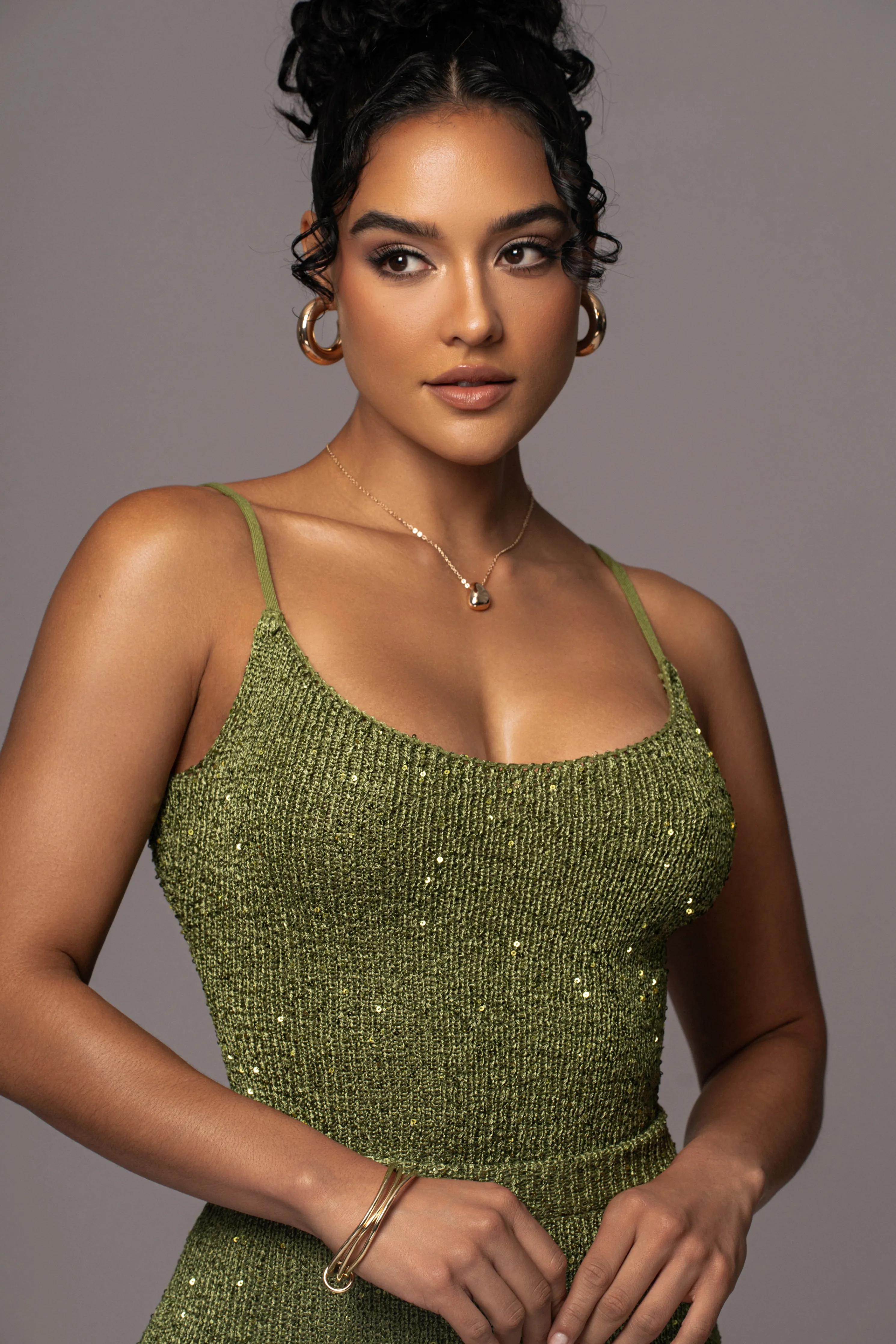 Moss Palace Sequin Skirt Set