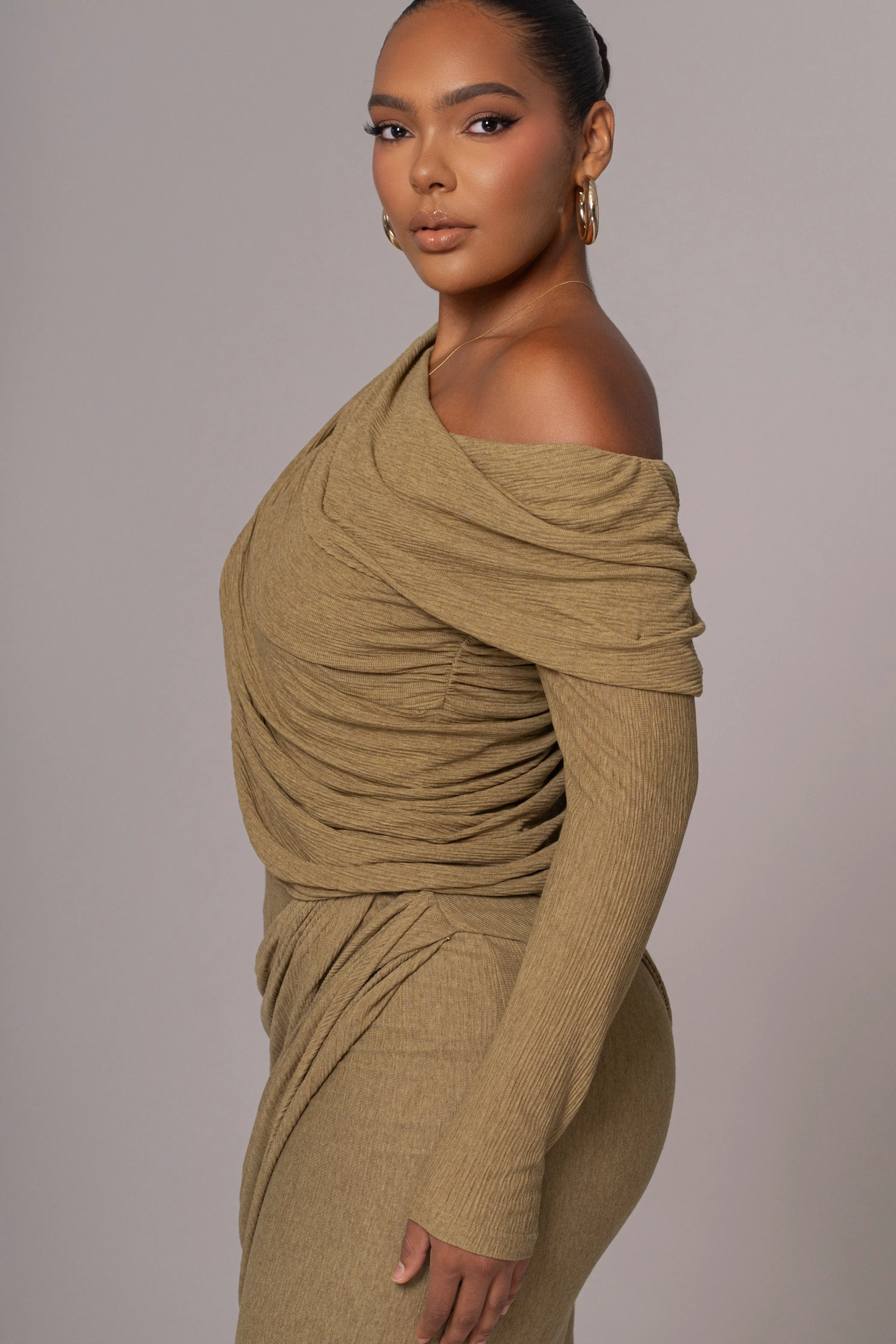 Moss Textured One Shoulder Bodysuit