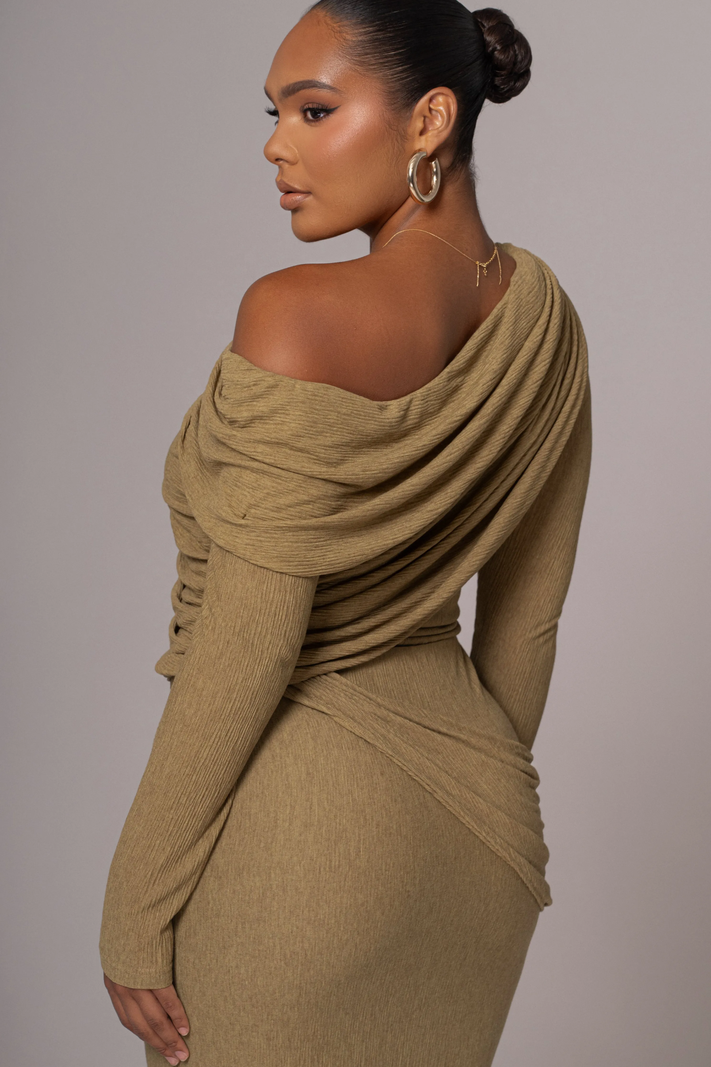 Moss Textured One Shoulder Bodysuit