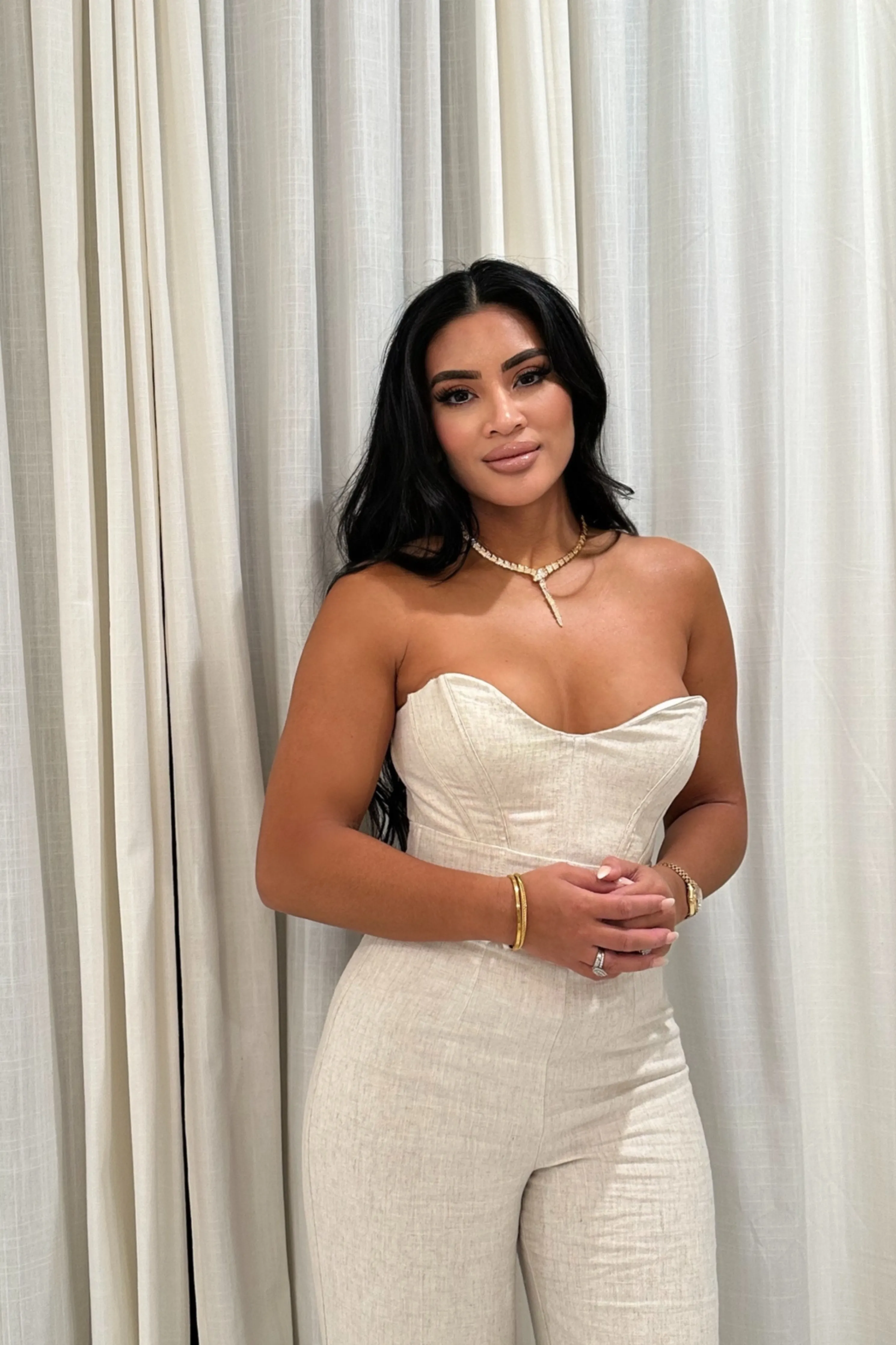 Natural Beyond The Sea Linen Corset