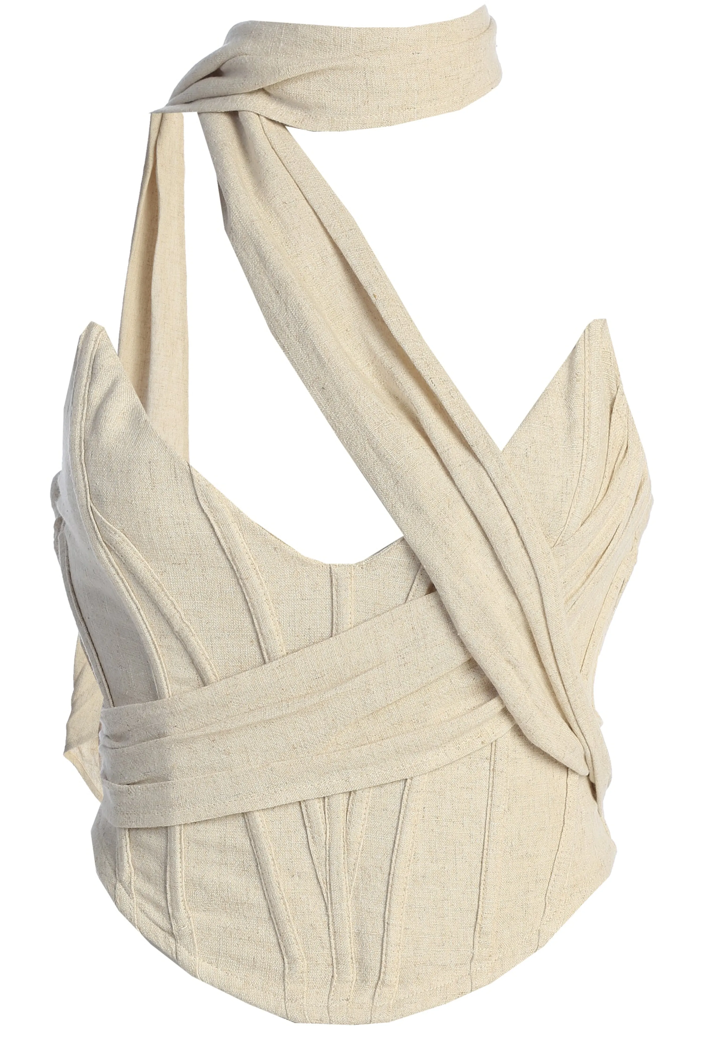 Natural Coastal Bliss Linen Bustier