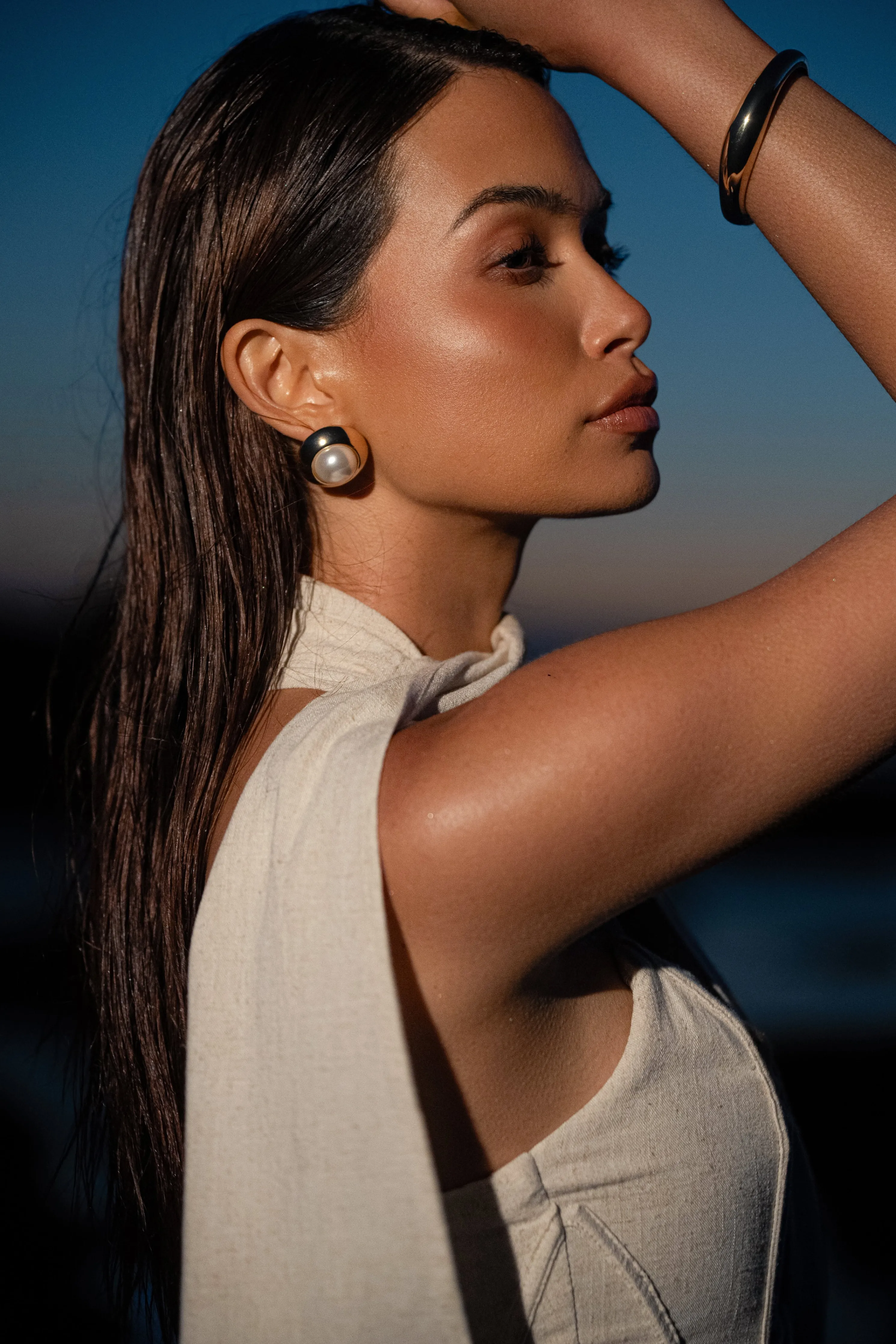 Natural Coastal Bliss Linen Bustier