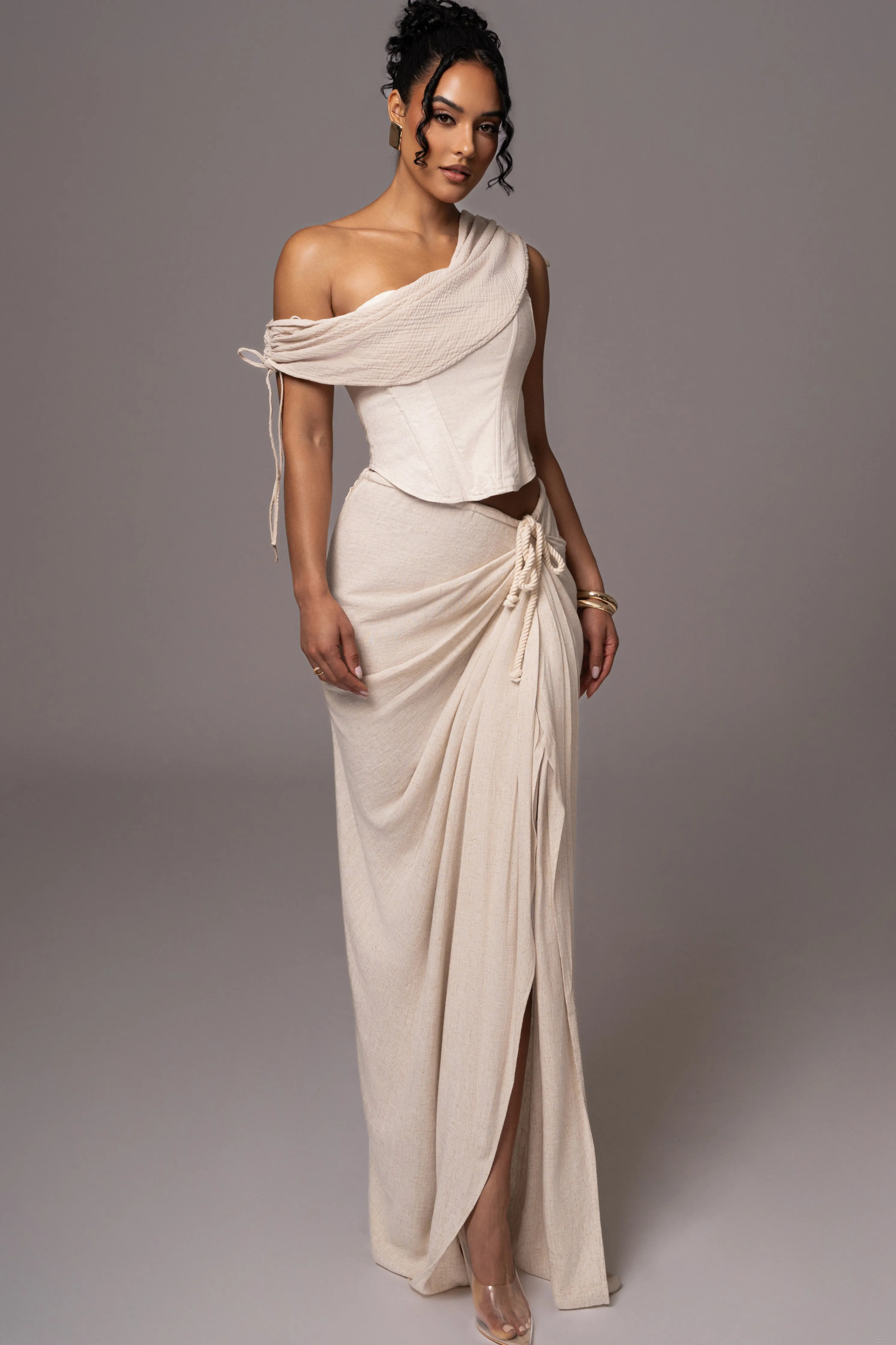 Natural New Obsession Draped Top