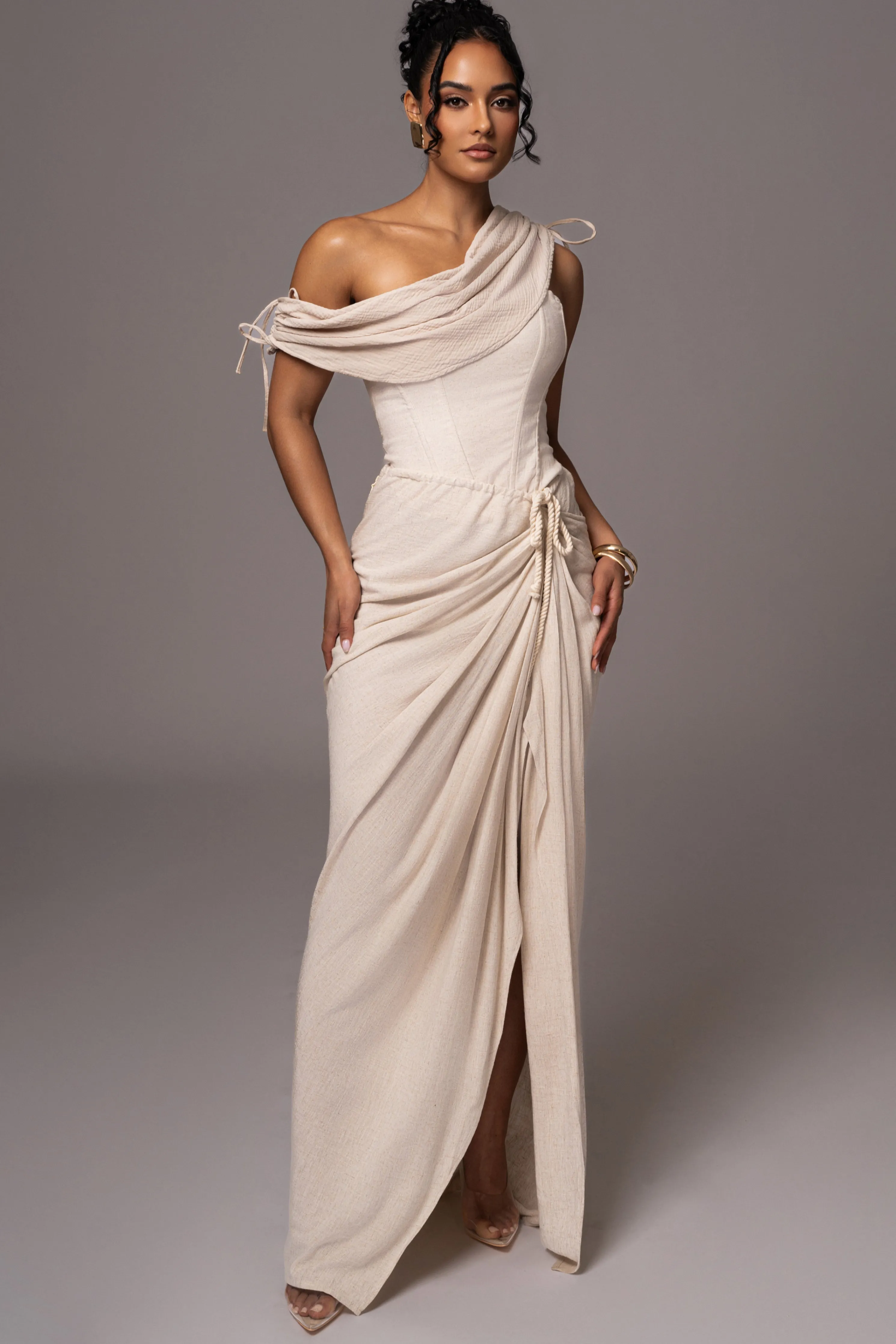 Natural New Obsession Draped Top