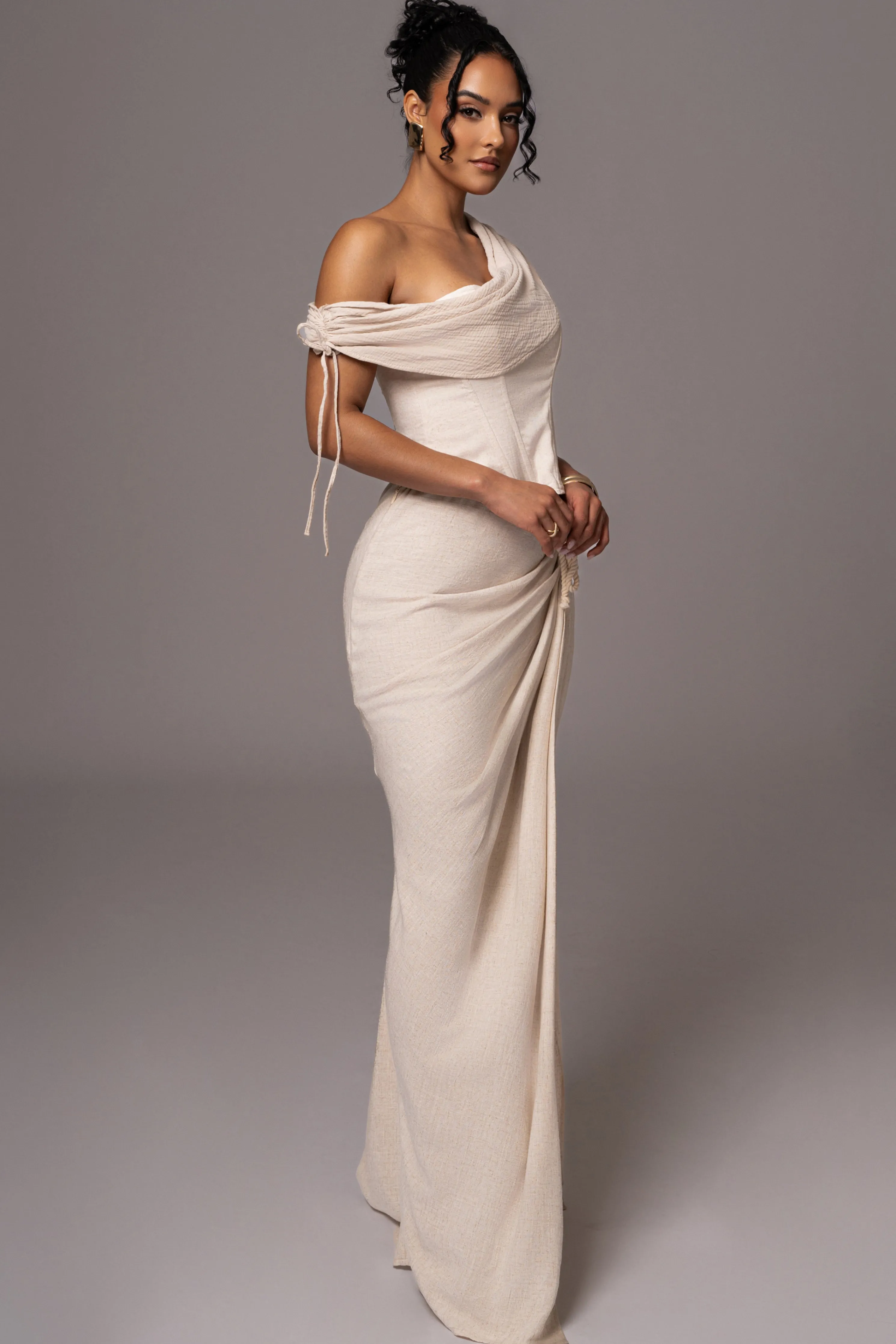 Natural New Obsession Draped Top