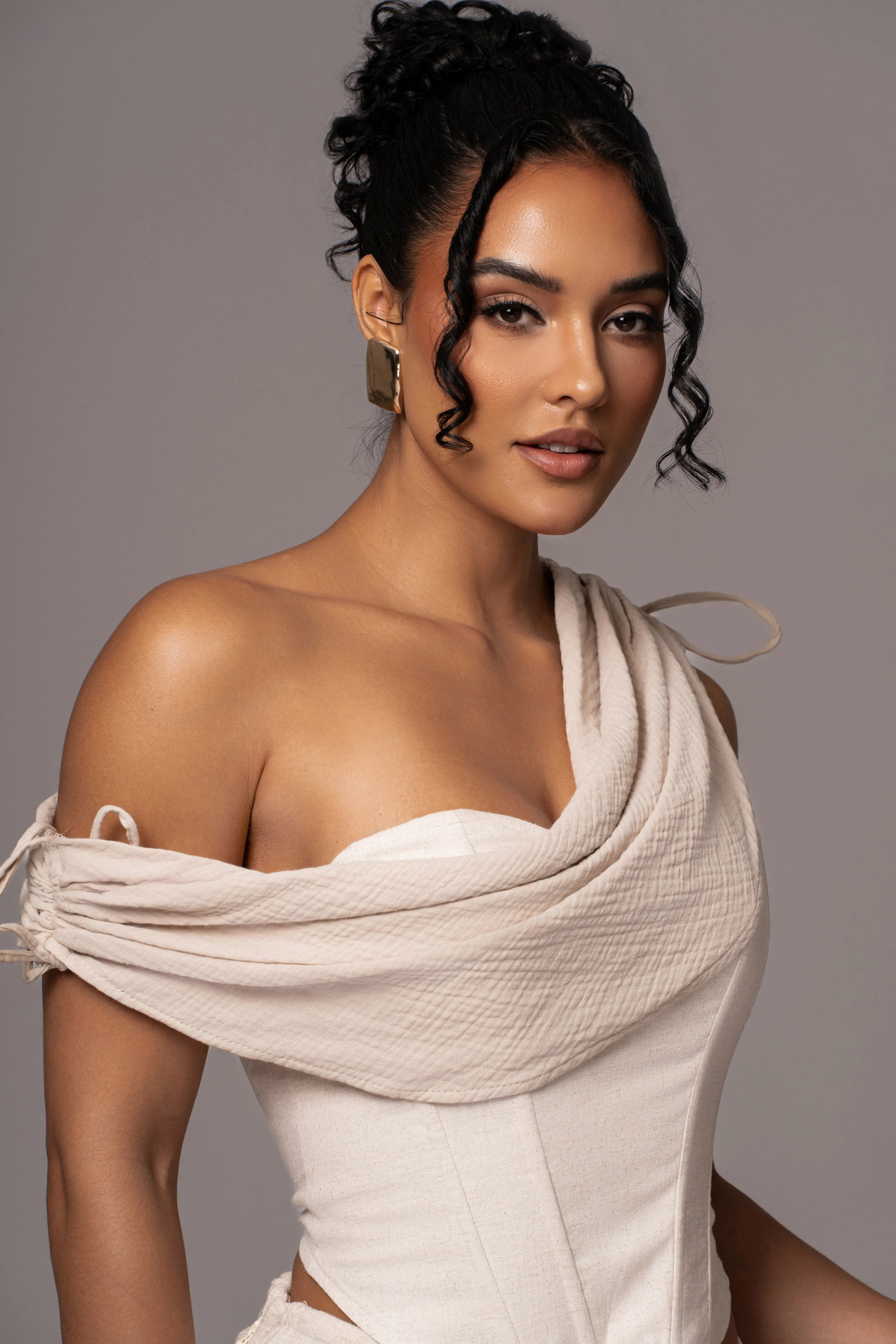 Natural New Obsession Draped Top