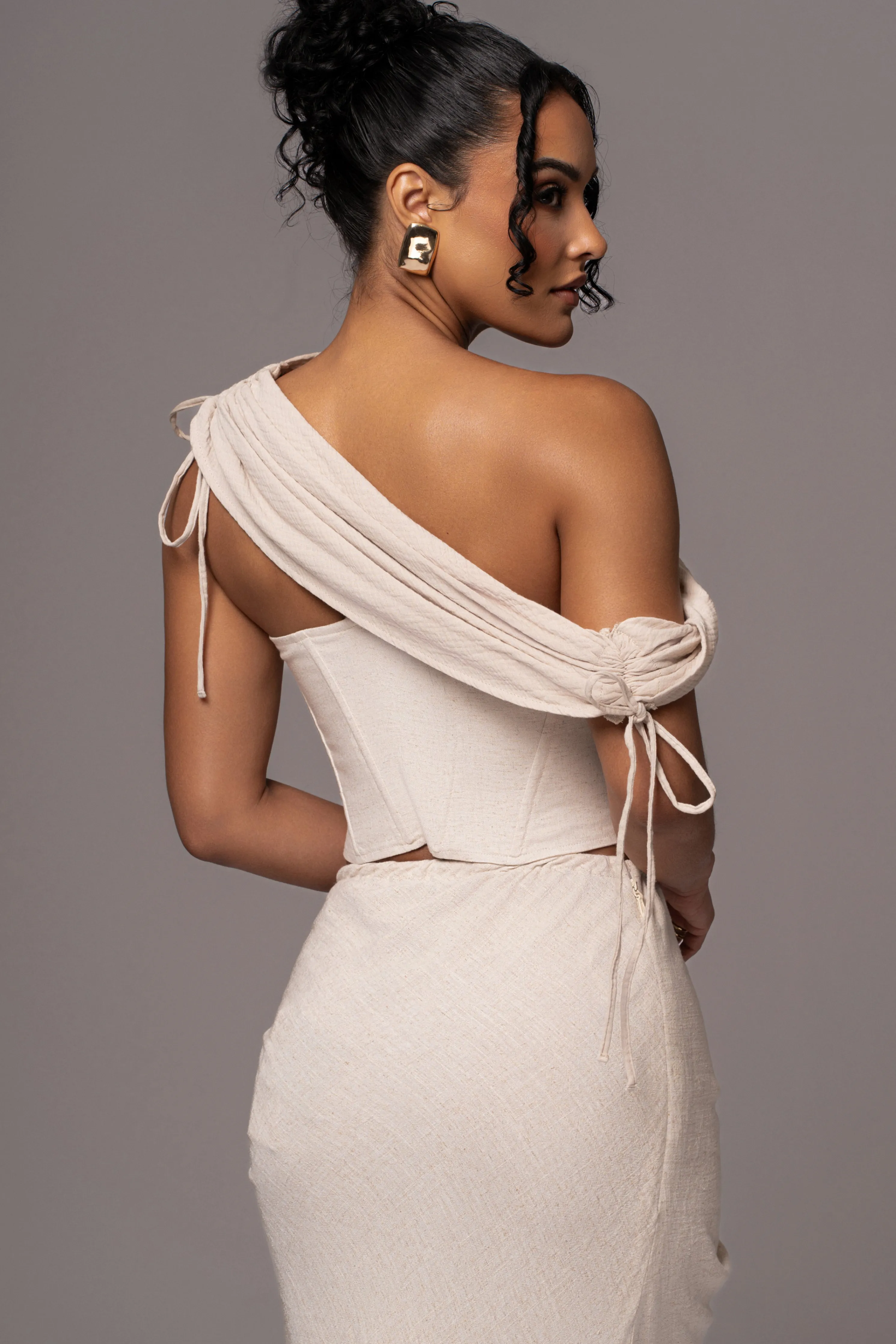 Natural New Obsession Draped Top