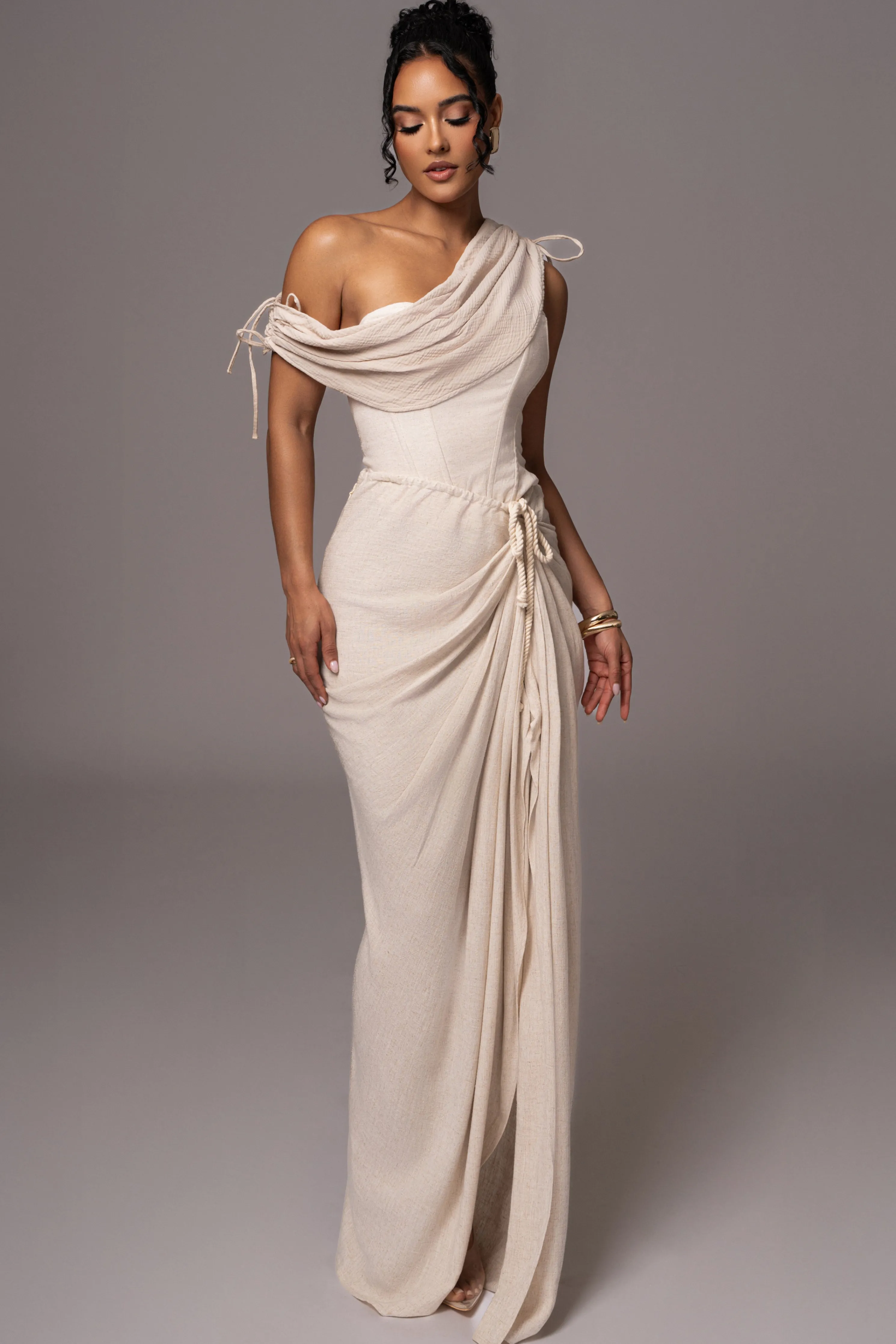 Natural New Obsession Draped Top