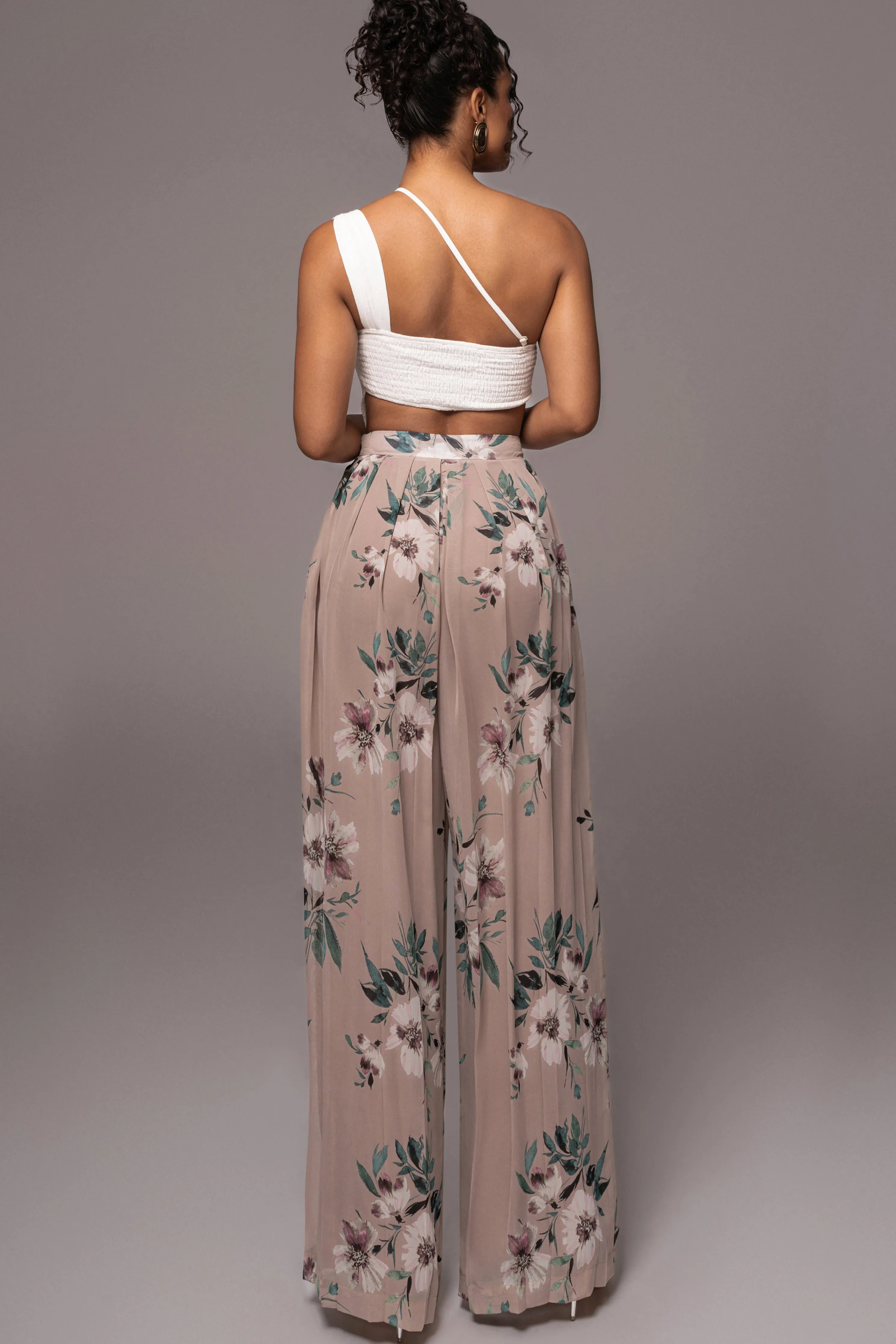 Natural Scenic One-Shoulder Linen Bodysuit