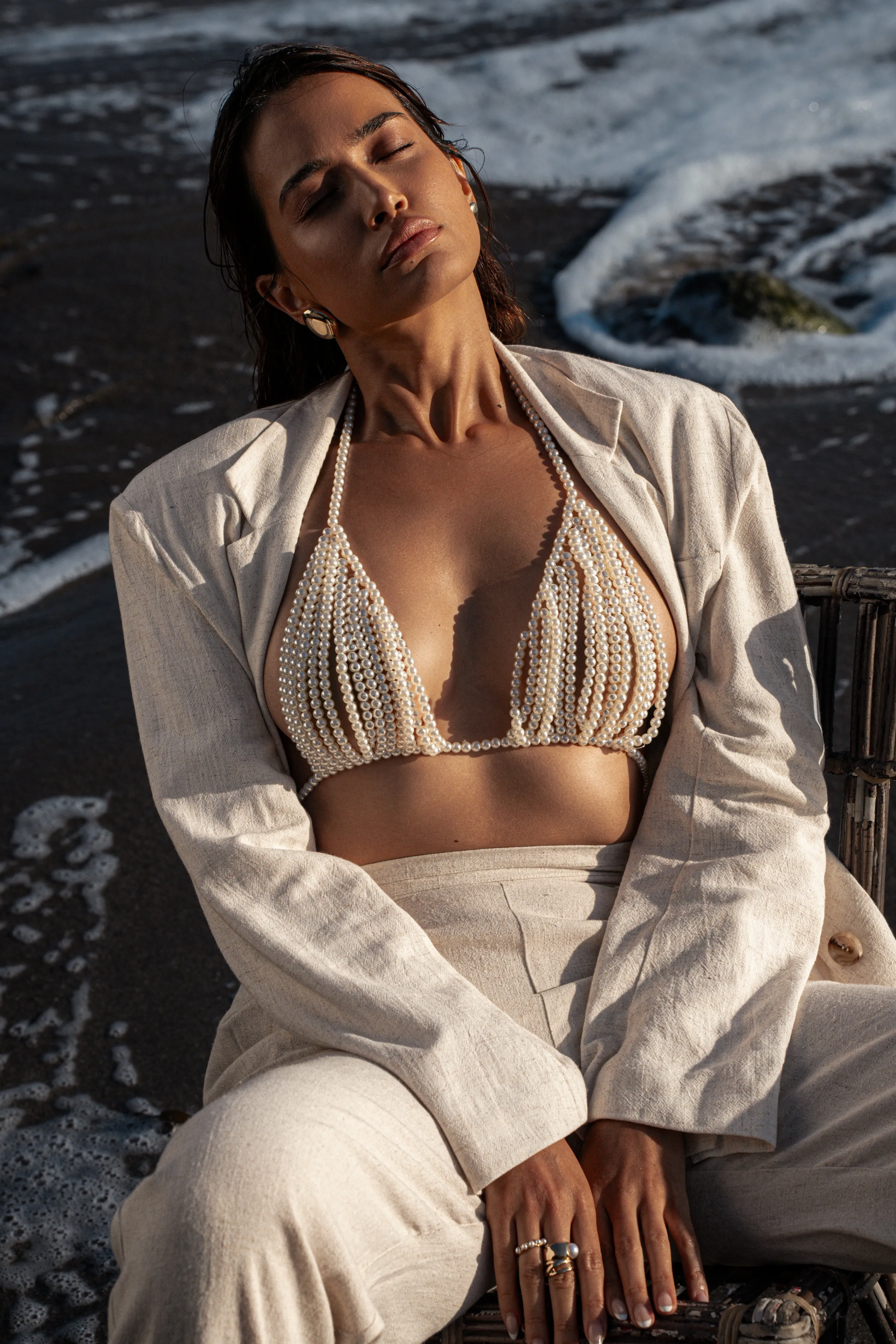 Natural Villa Views Linen Trousers