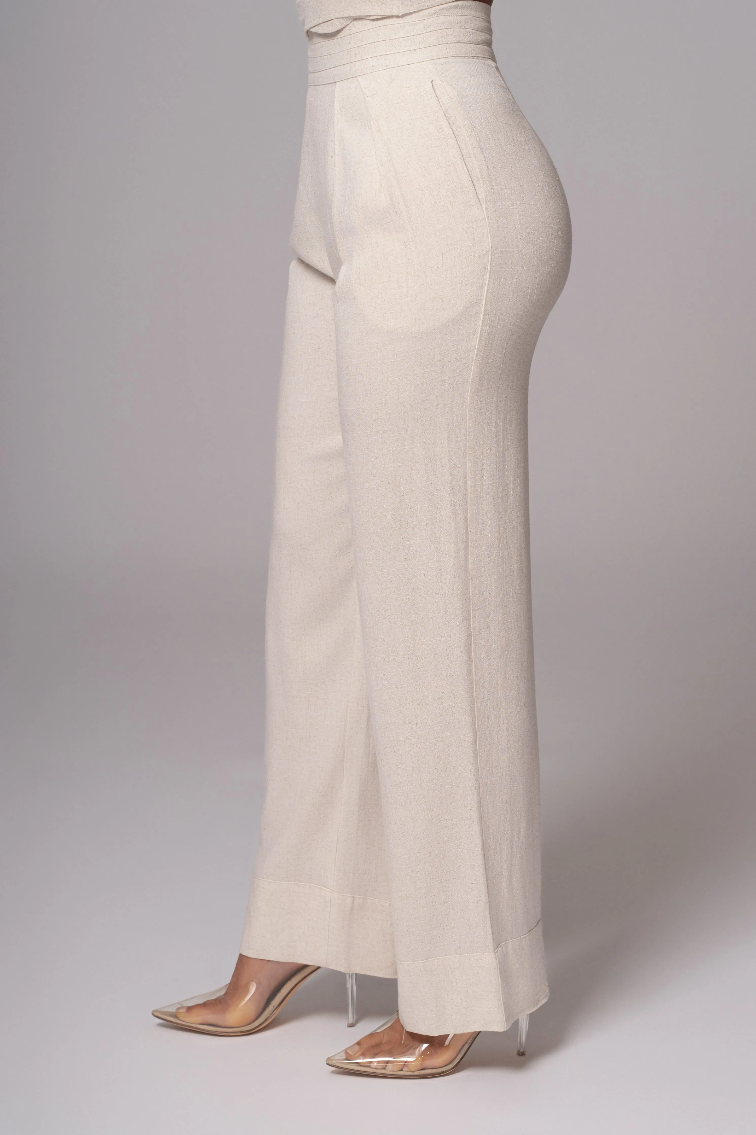 Natural Villa Views Linen Trousers