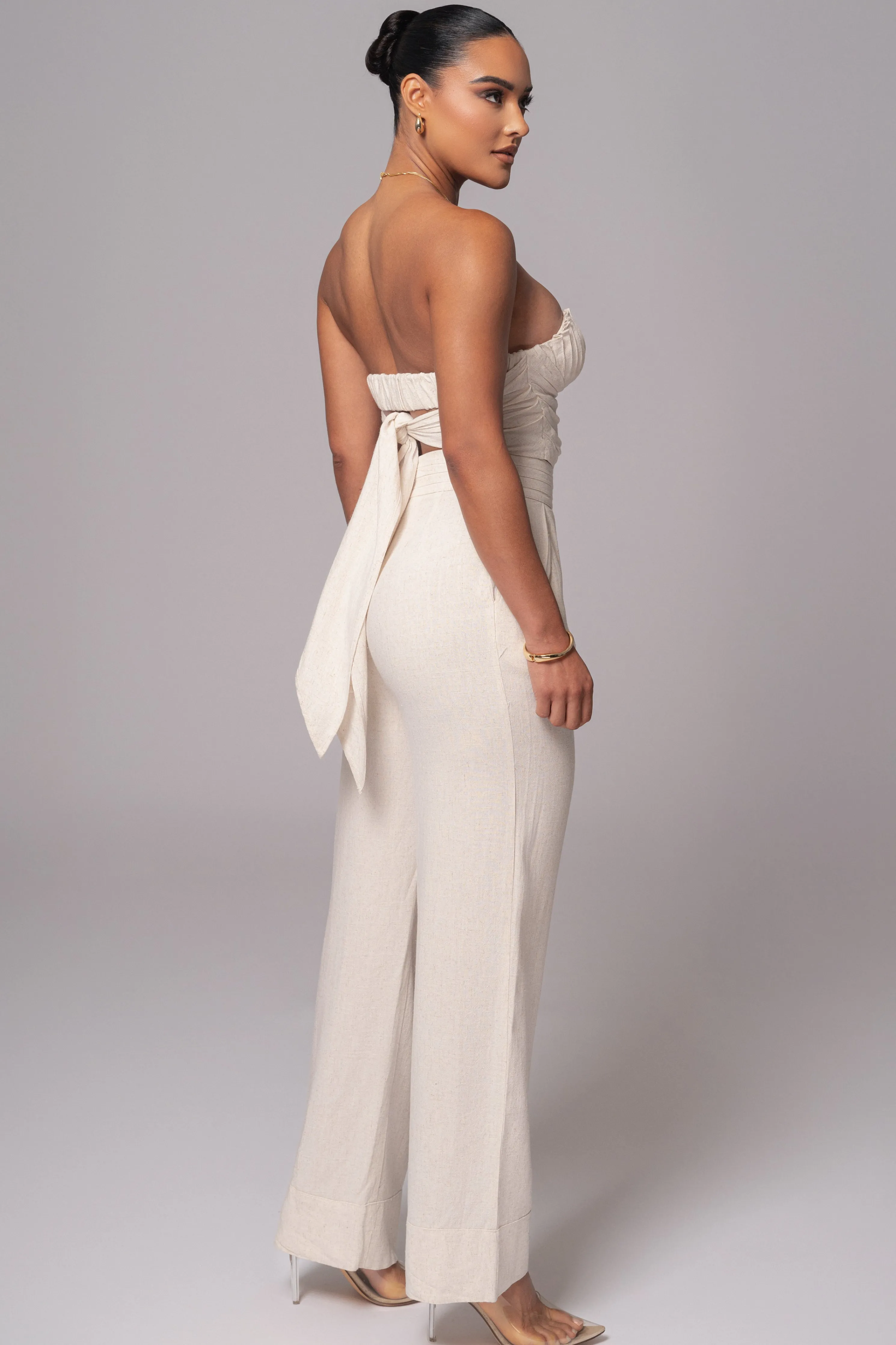 Natural Villa Views Linen Trousers