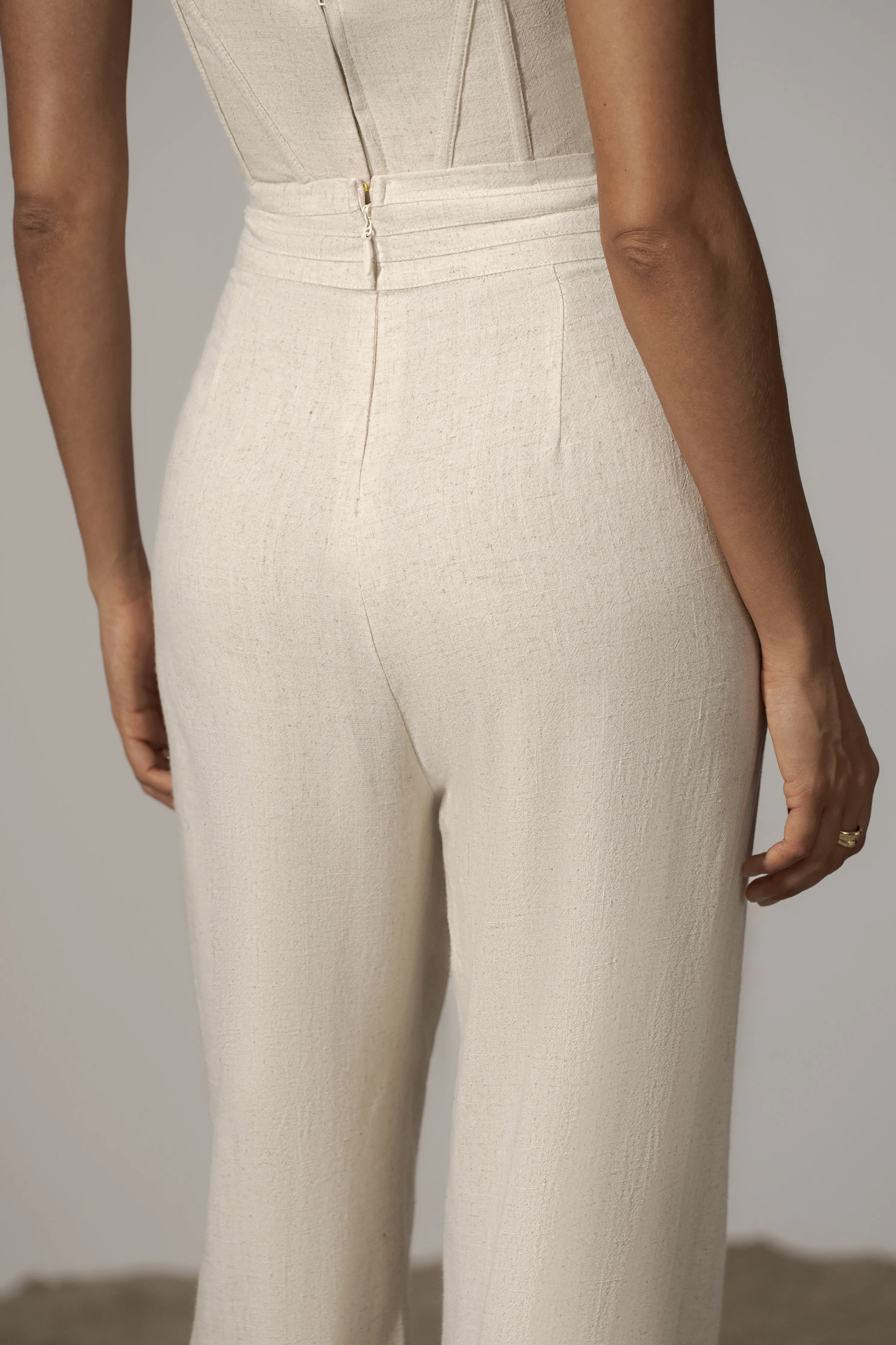 Natural Villa Views Linen Trousers