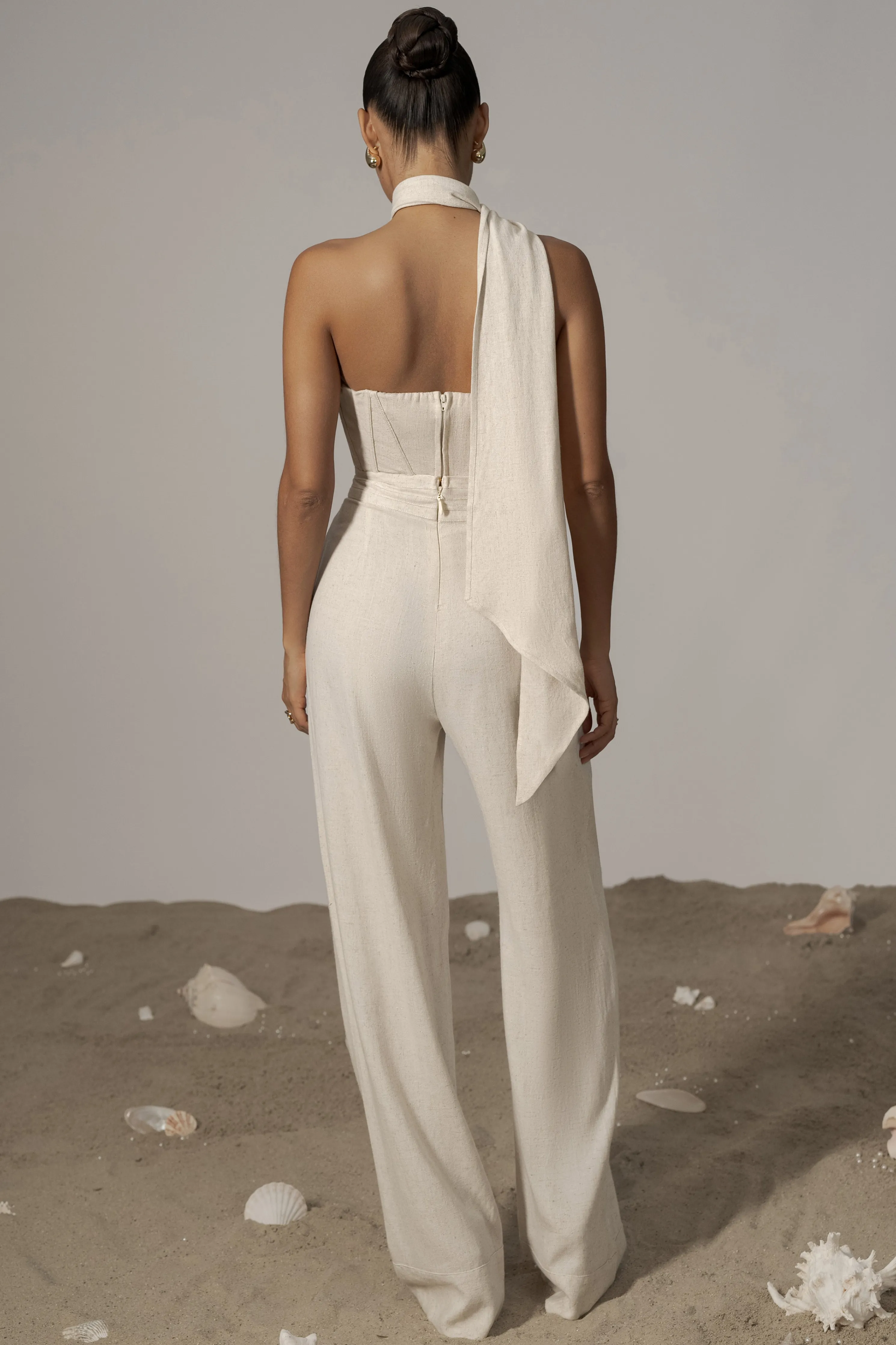 Natural Villa Views Linen Trousers