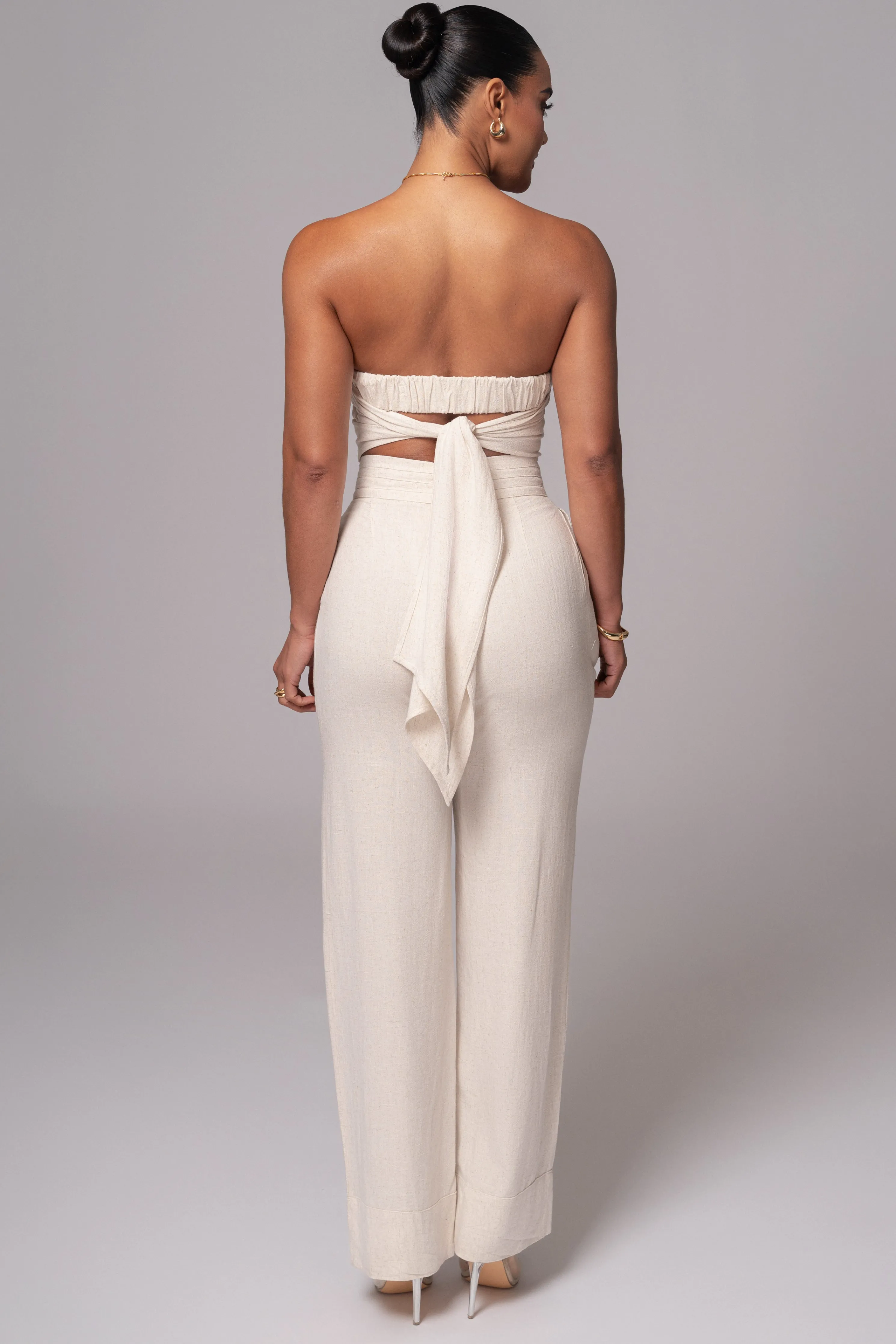 Natural Villa Views Linen Trousers