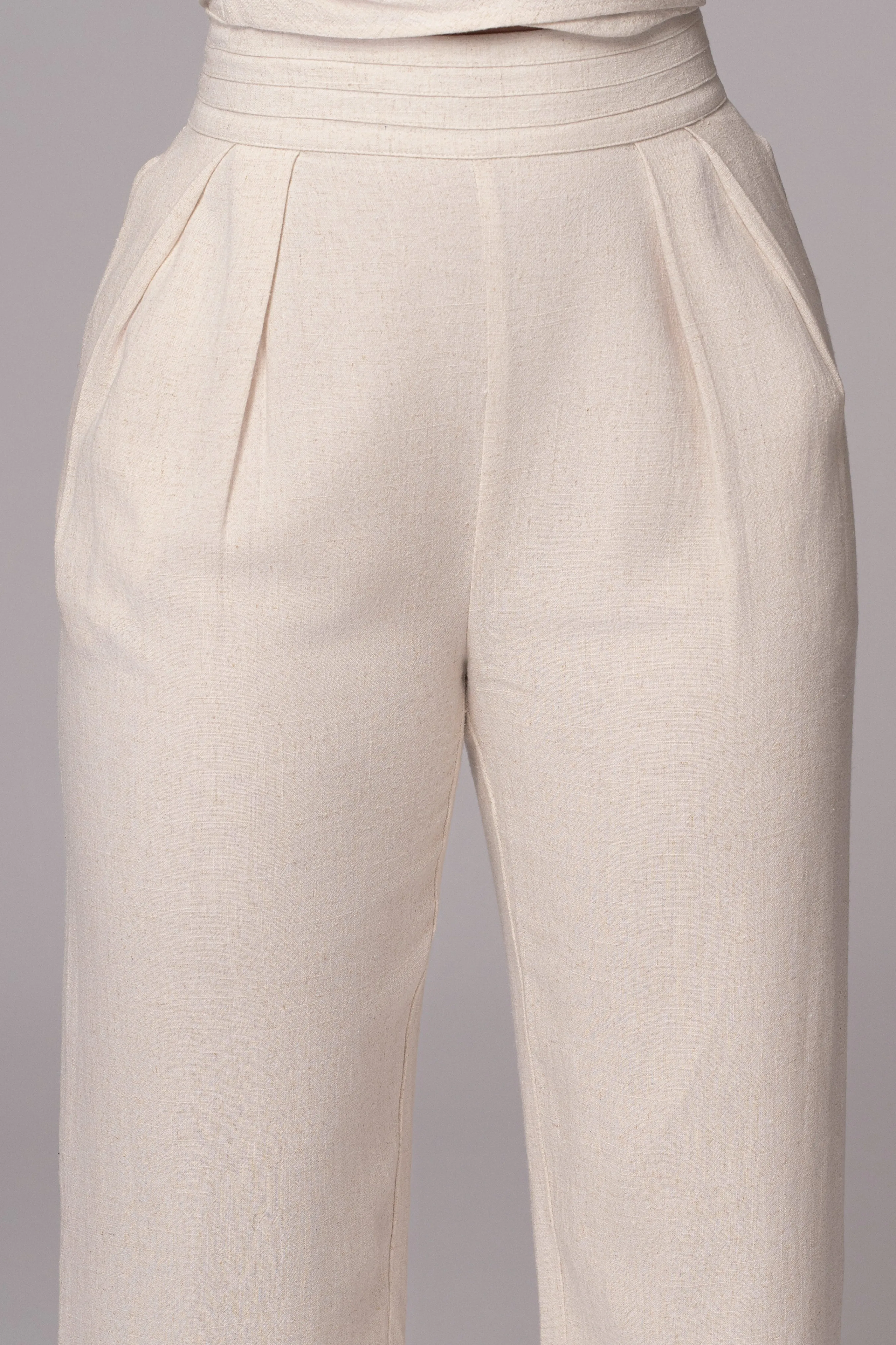 Natural Villa Views Linen Trousers