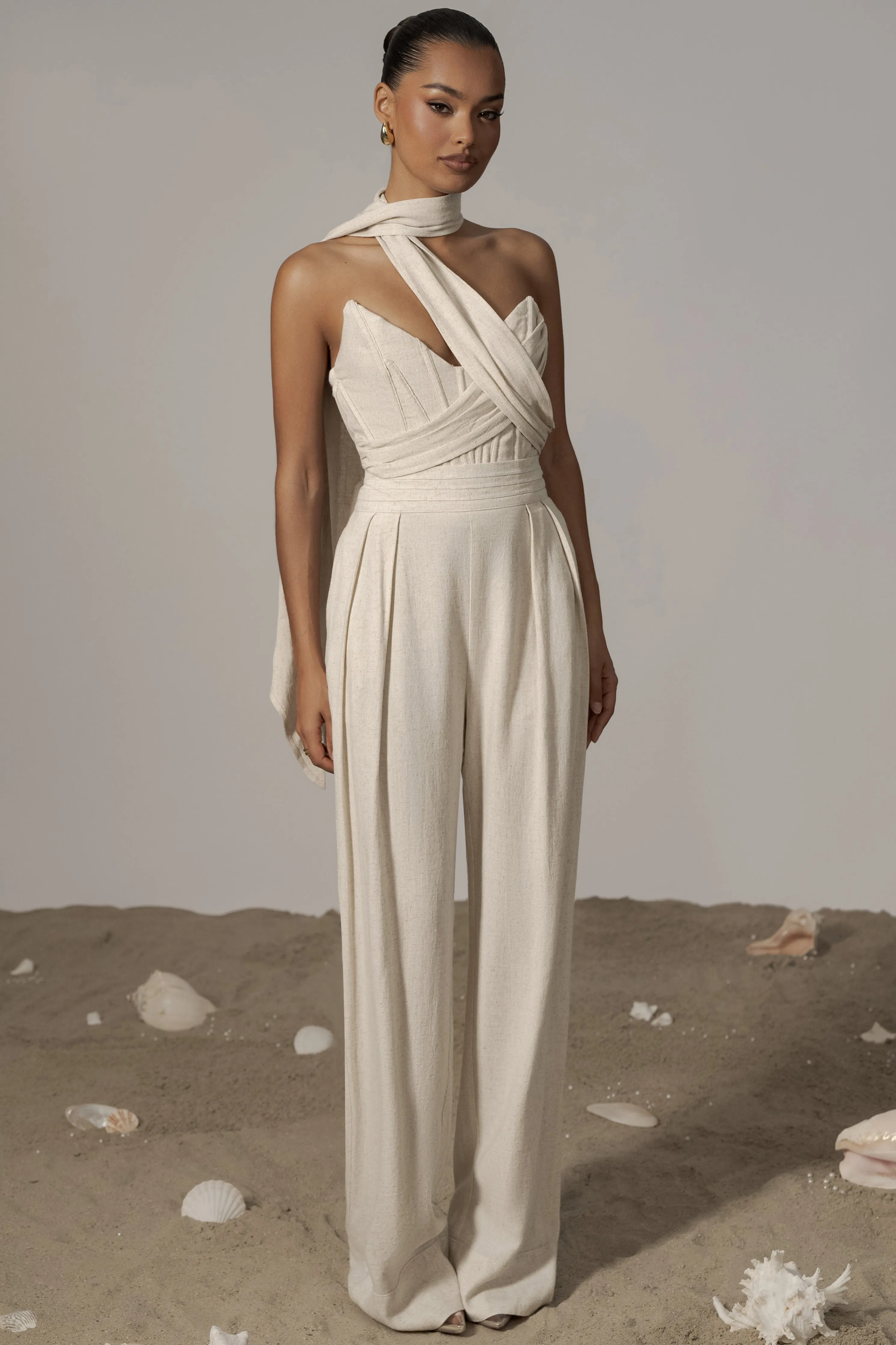 Natural Villa Views Linen Trousers