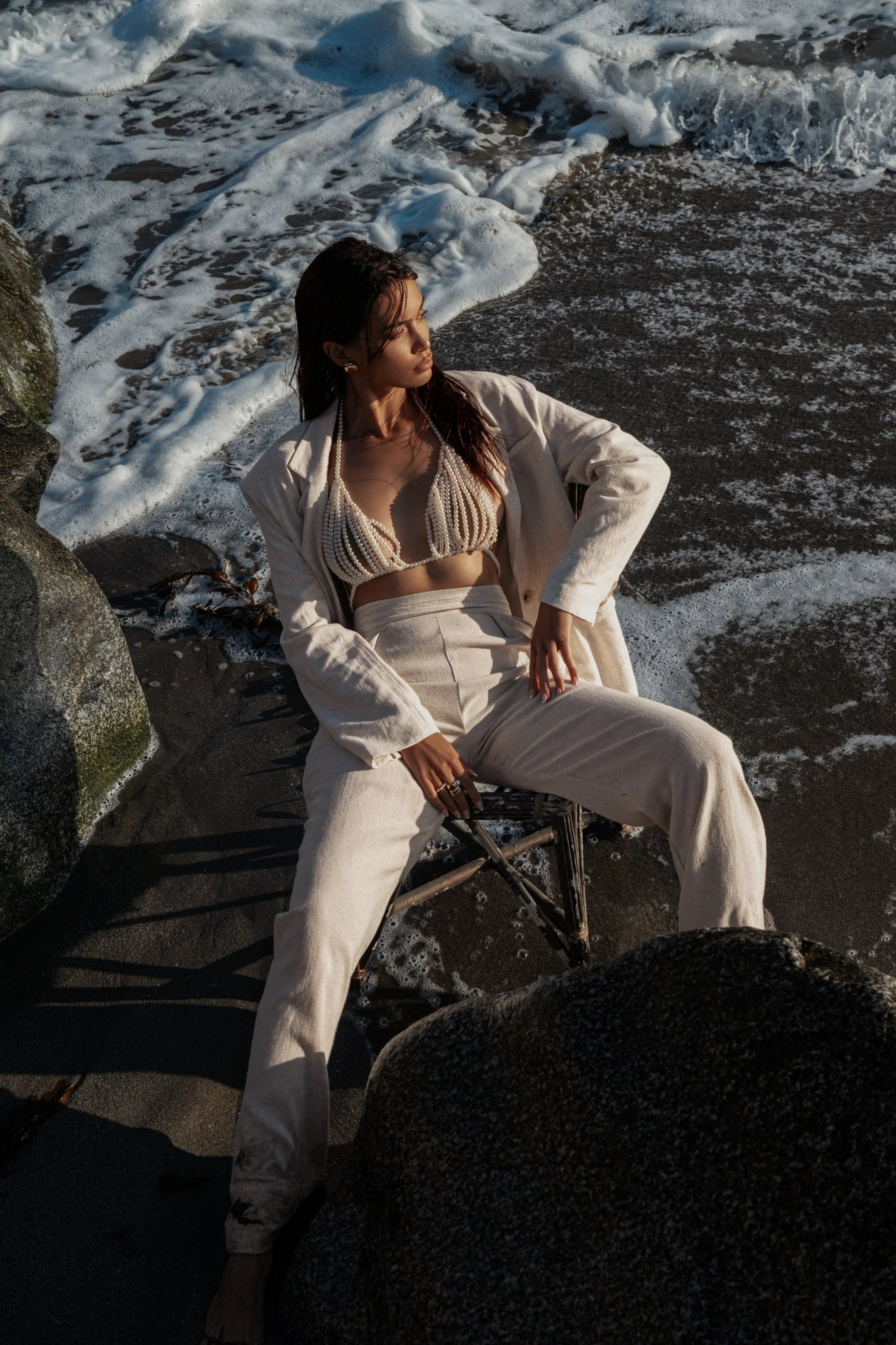 Natural Villa Views Linen Trousers