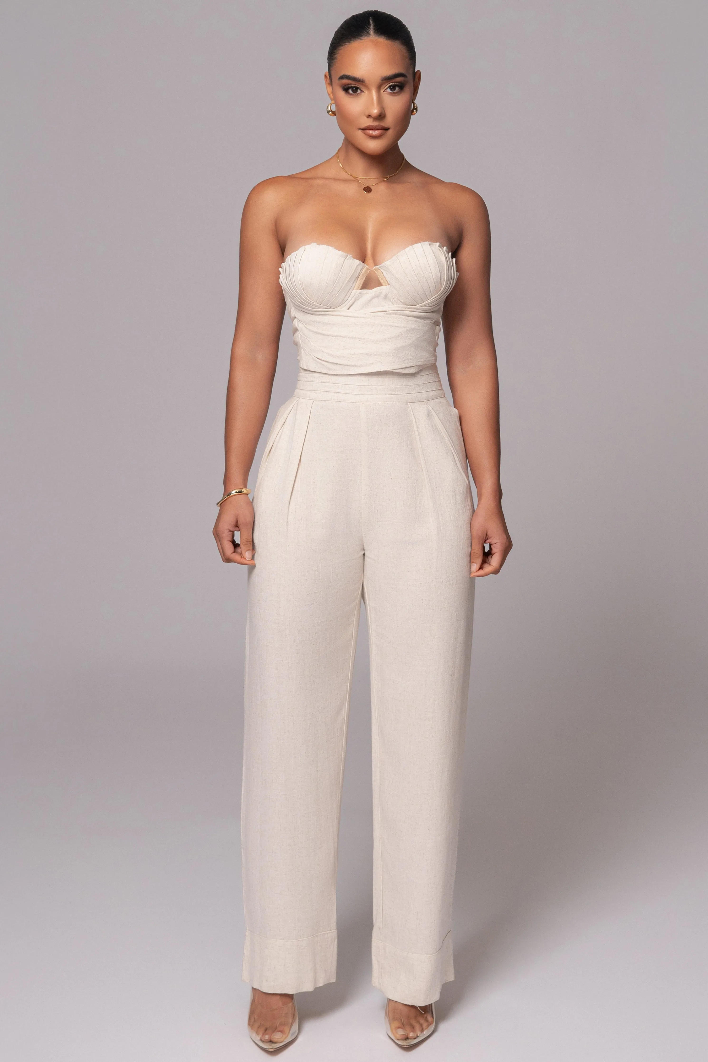 Natural Villa Views Linen Trousers