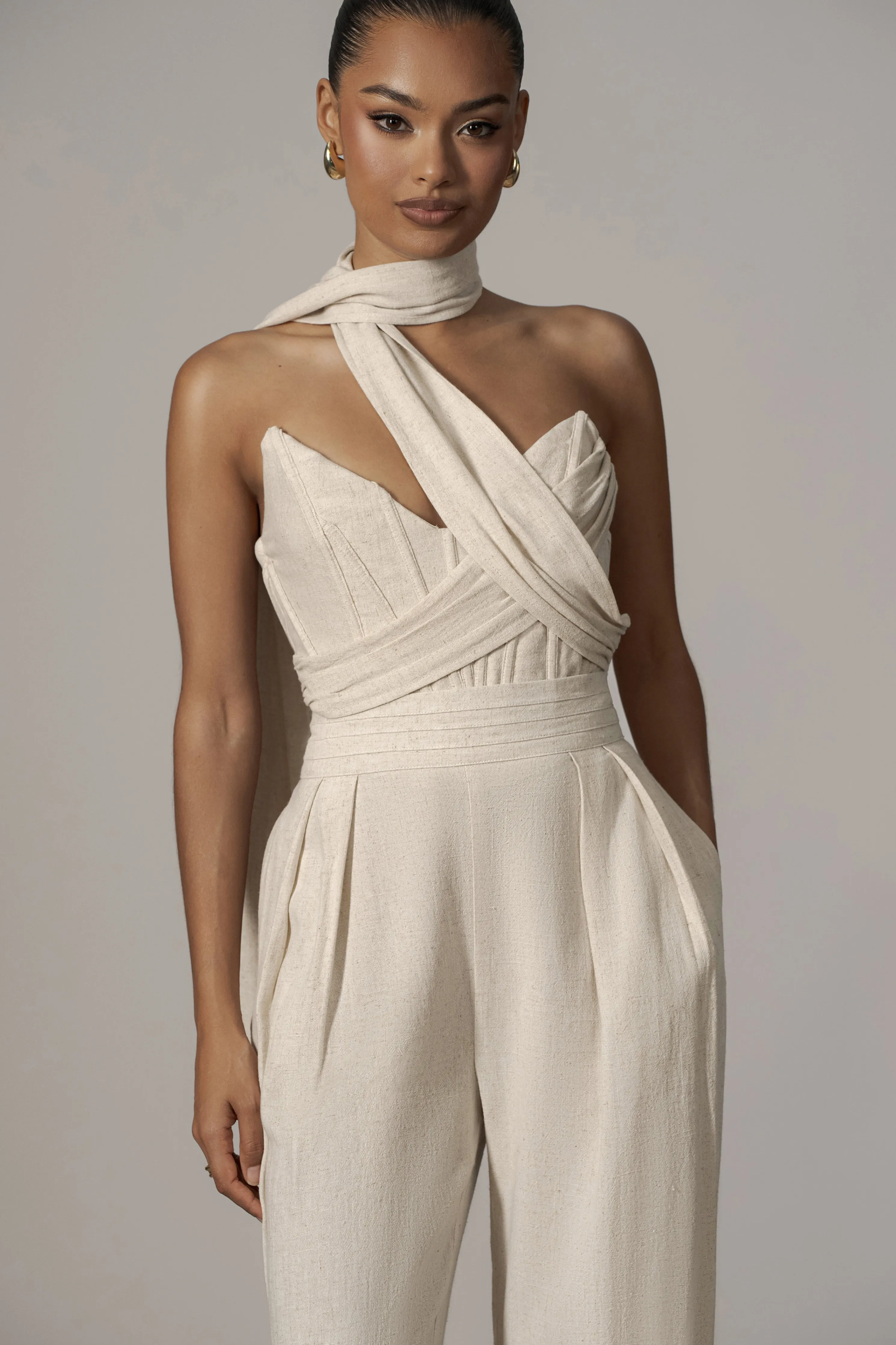 Natural Villa Views Linen Trousers