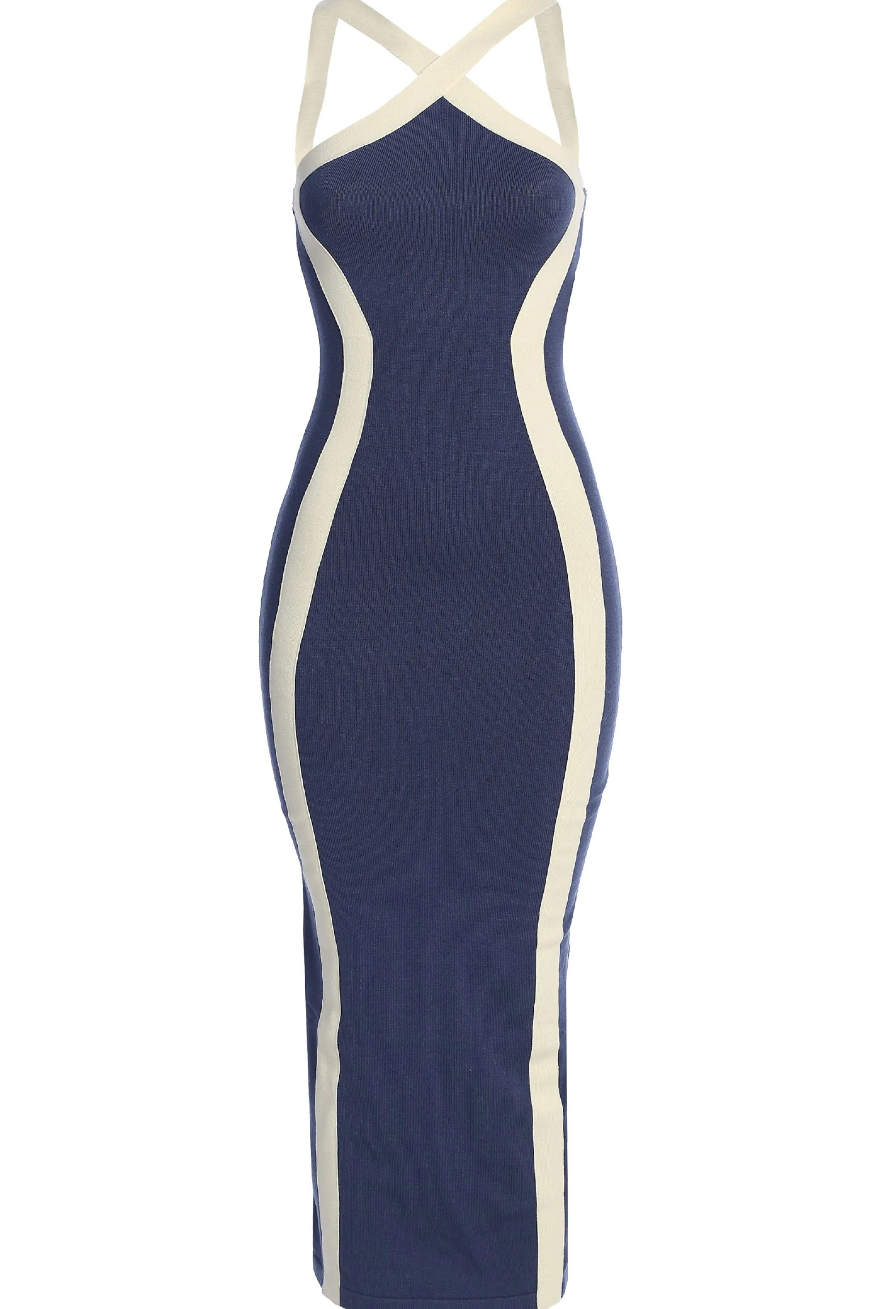 Navy Fabiola Contrast Maxi Dress