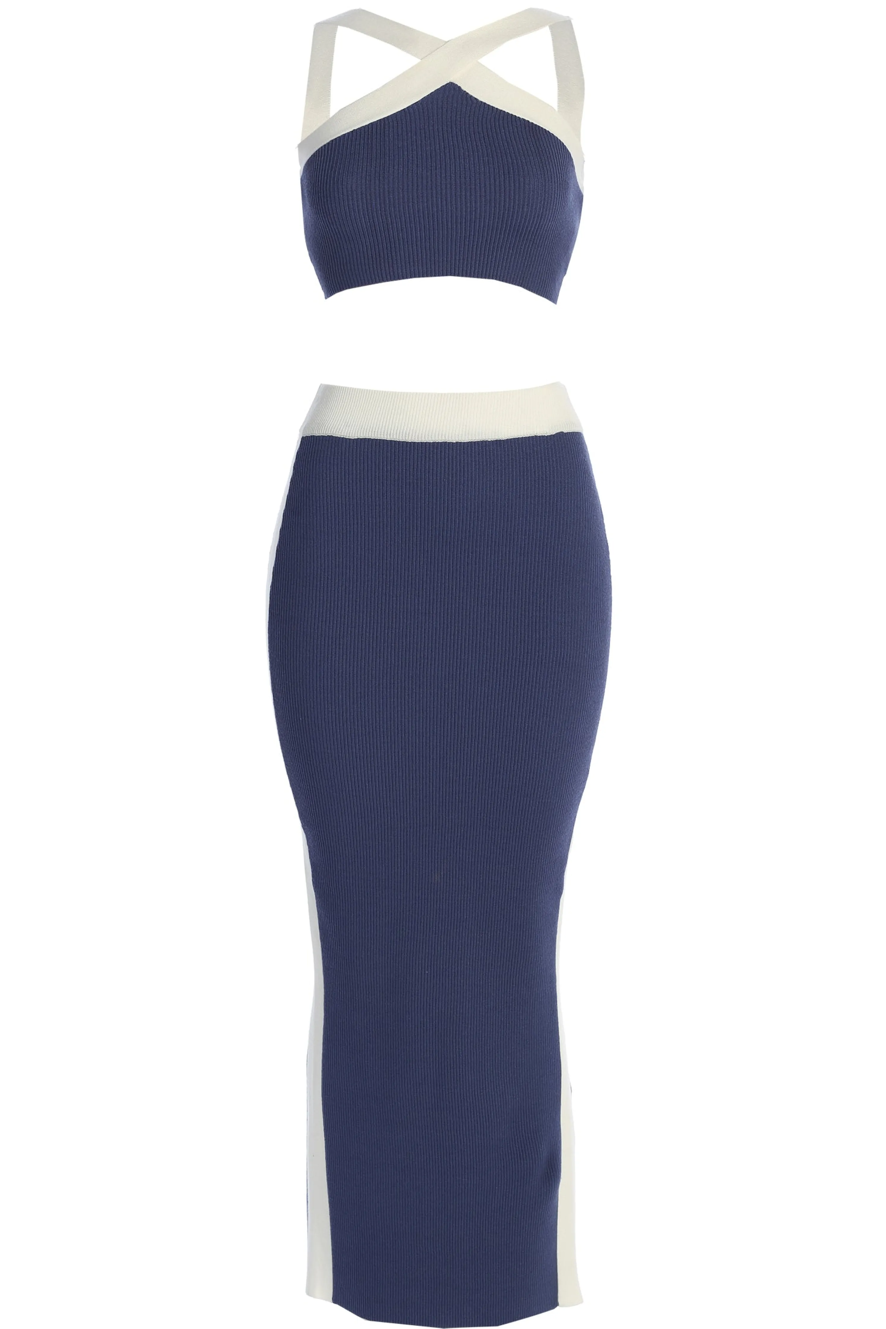 Navy Heartbreaker Two-Piece Skirt Set