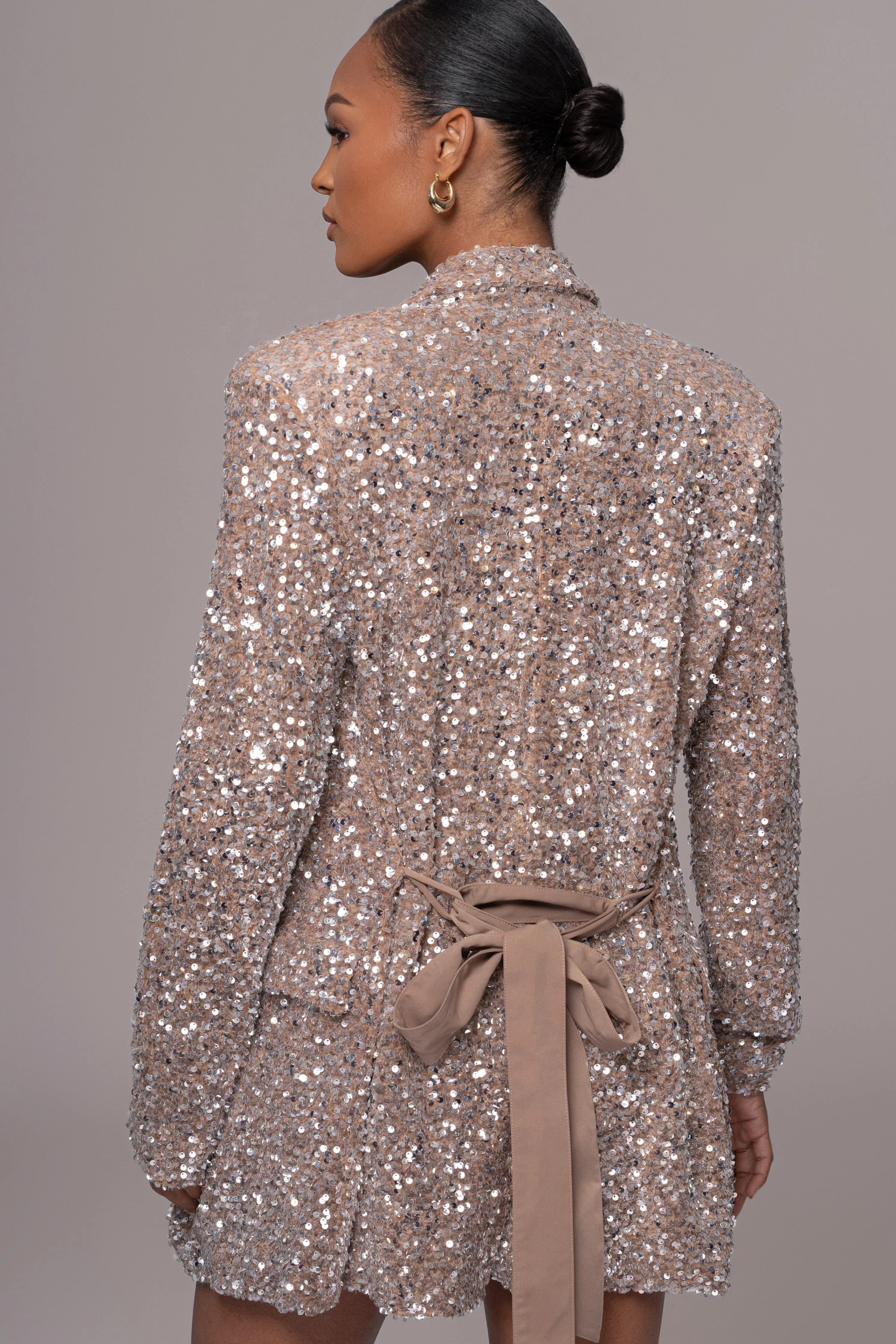 Nixie Sequin Oversized Blazer