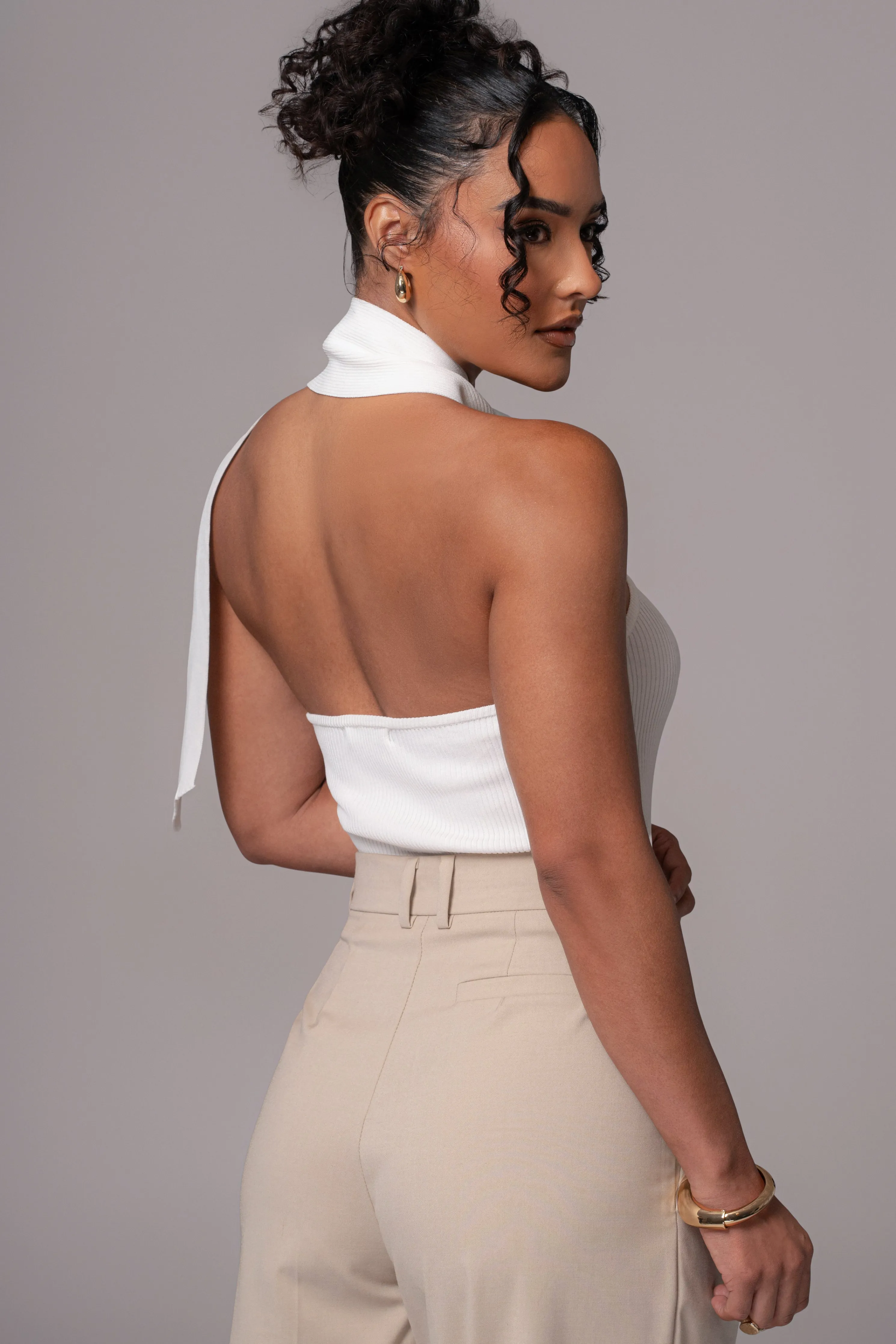 Off White Anderson Ribbed Top