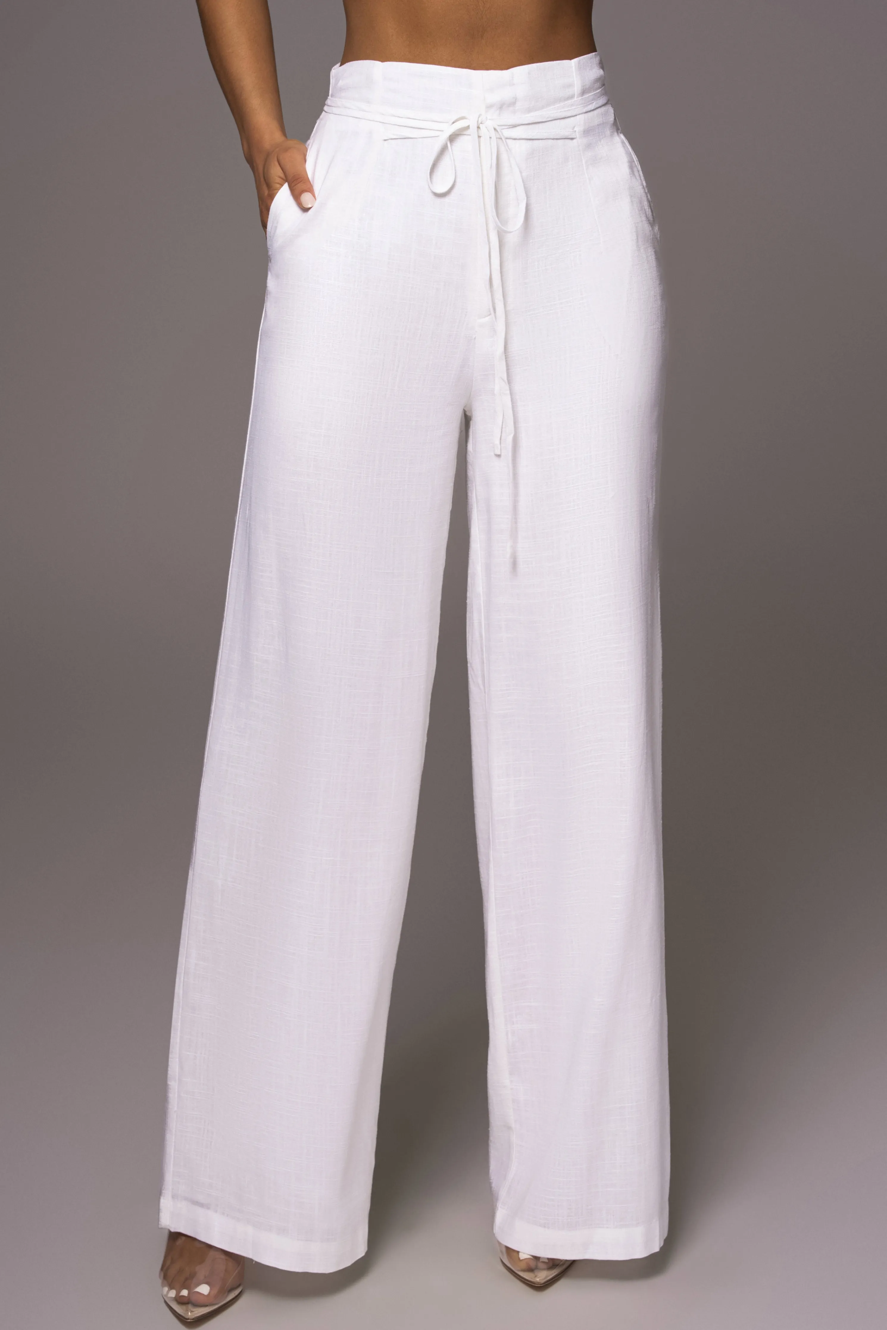 Off White Waverly Linen Trousers